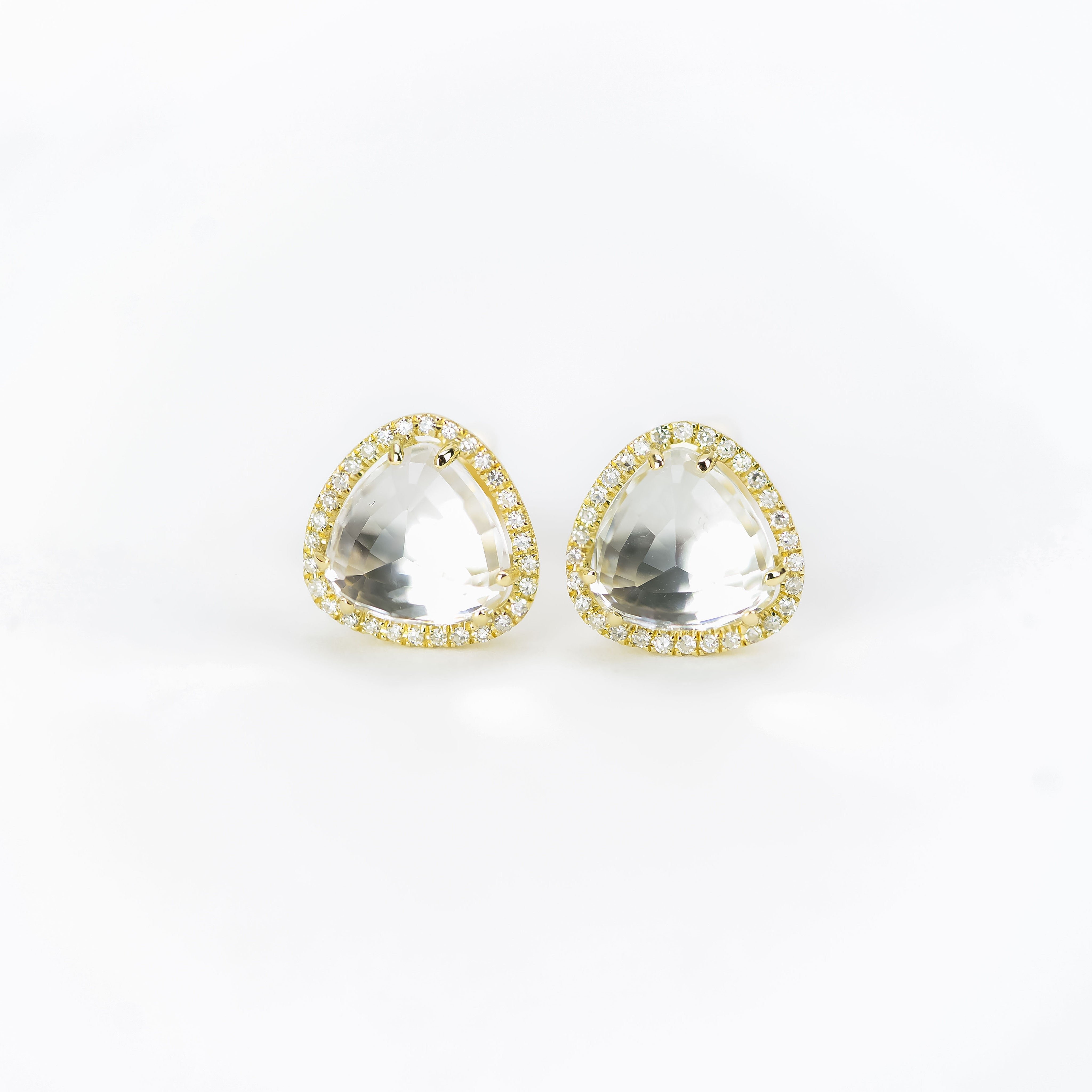 White Topaz and Diamond Earrings by Atheria Jewelry