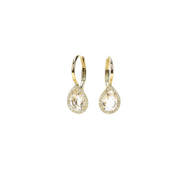 White Topaz Drop Earrings by Atheria Jewelry