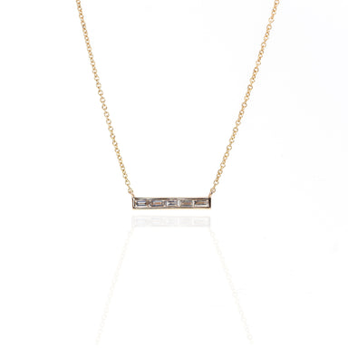 Baguette Diamond Bar Necklace by Atheria Jewelry