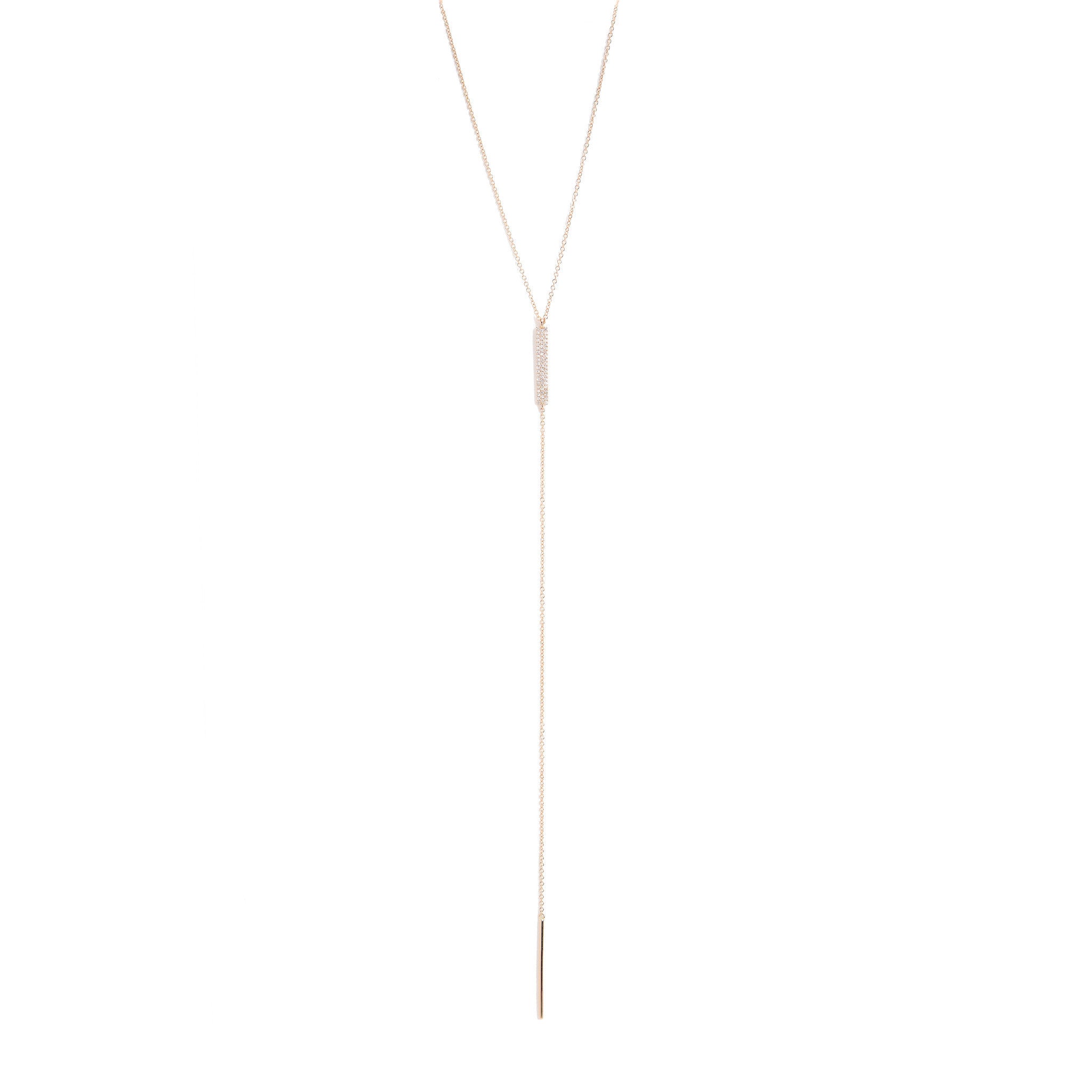 Diamond Bar Lariat Necklace by Atheria Jewelry