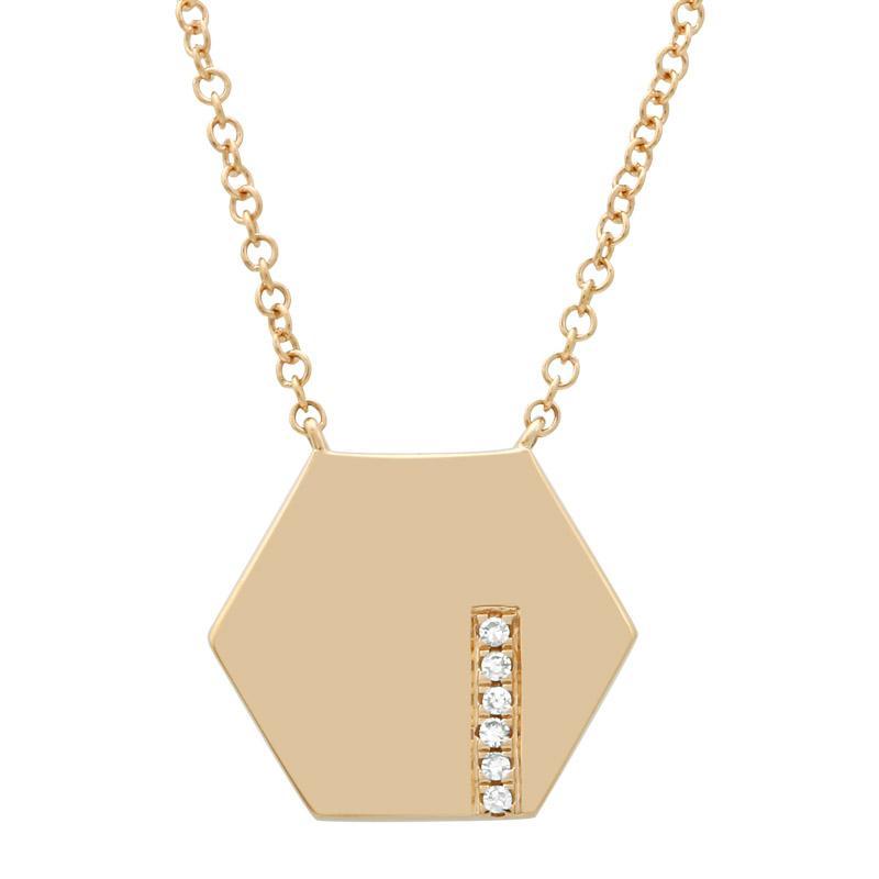 Hexagon Diamond Necklace by Atheria Jewelry