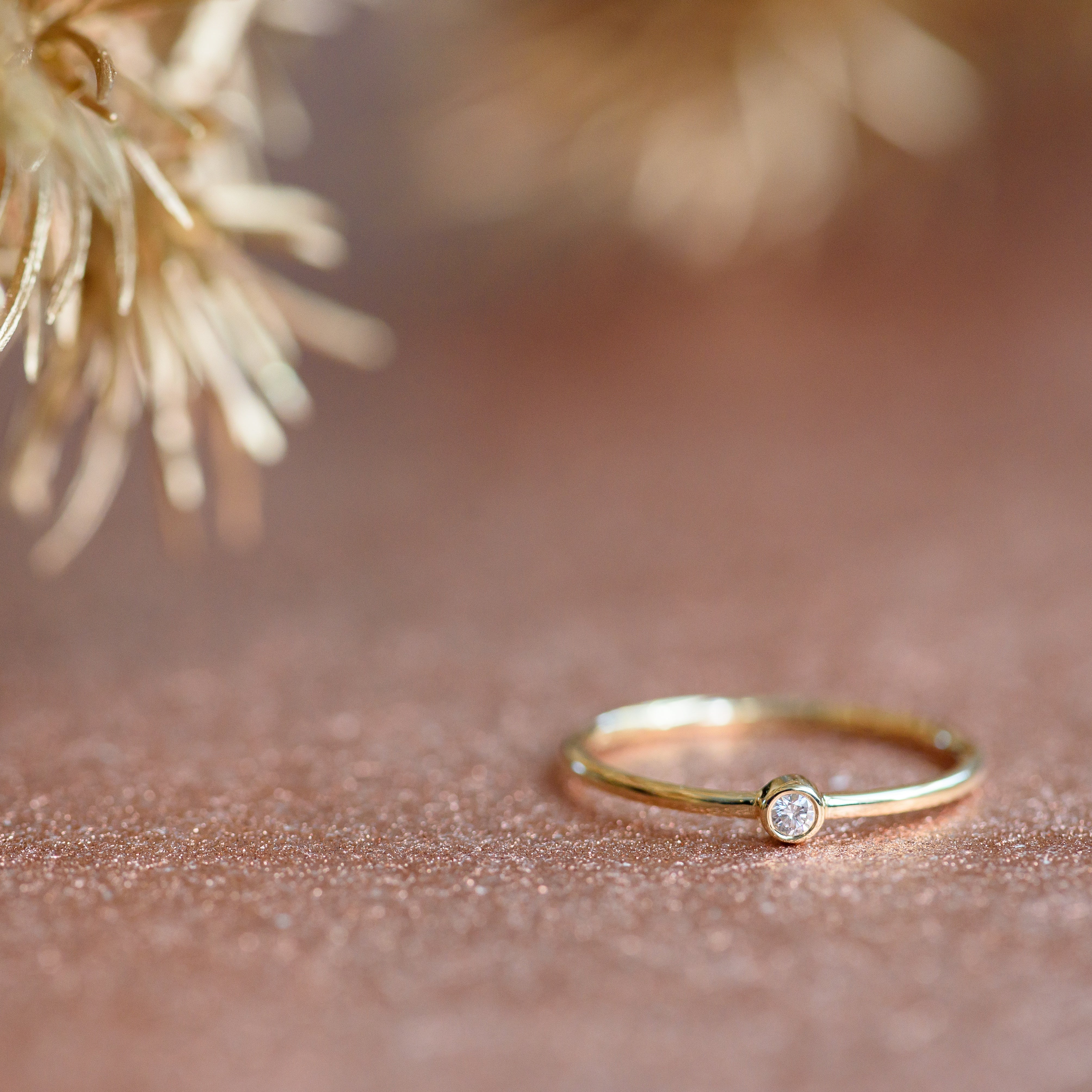 Riley Bezel Diamond Ring in Yellow Gold