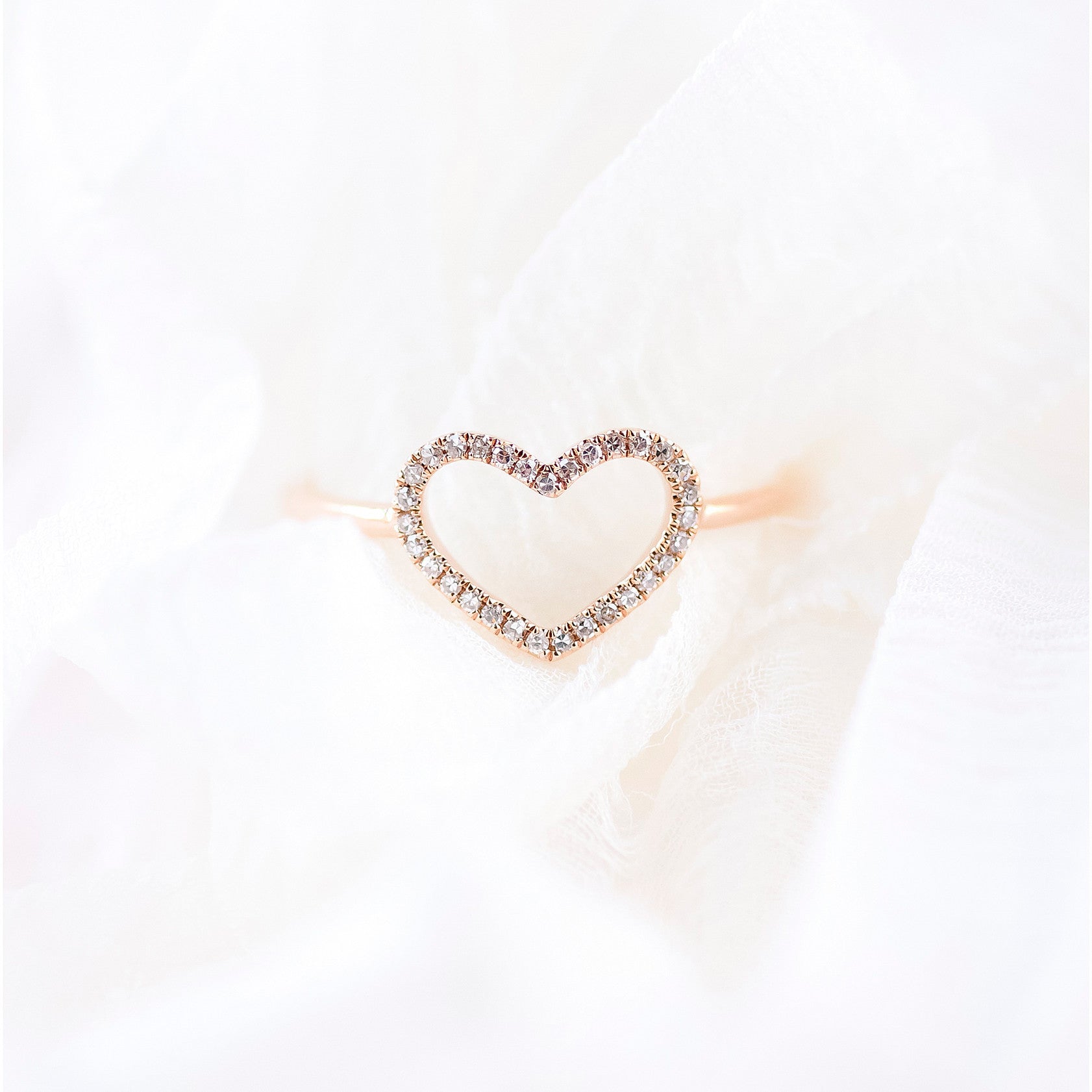 Diamond Heart Ring by Atheria Jewelry