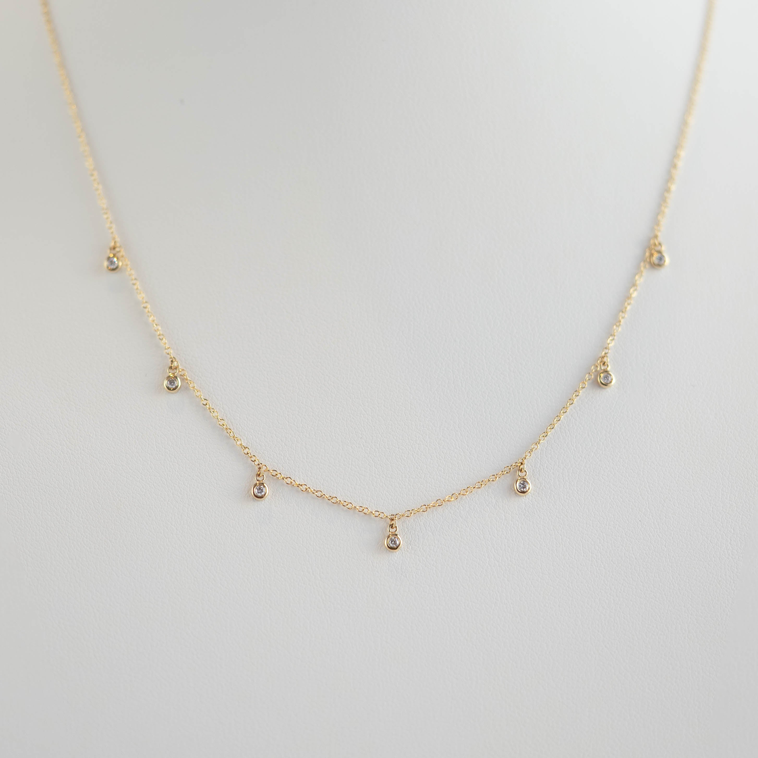 Alina Bezel Diamond Drop Necklace