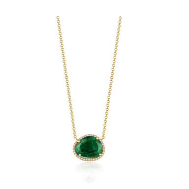 Daniela Organic Emerald and Diamond Necklace