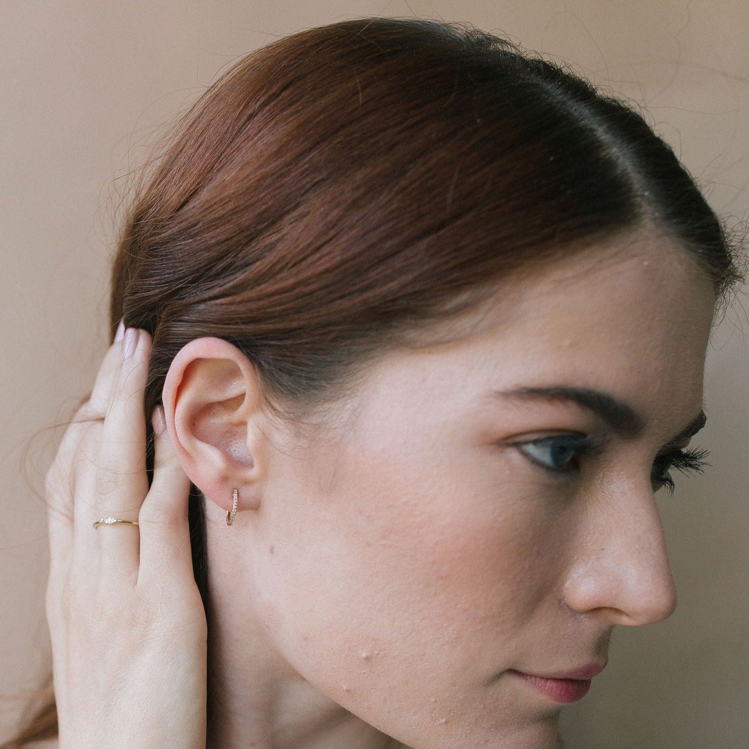 Lilly Paperclip Link Diamond Huggie Earrings