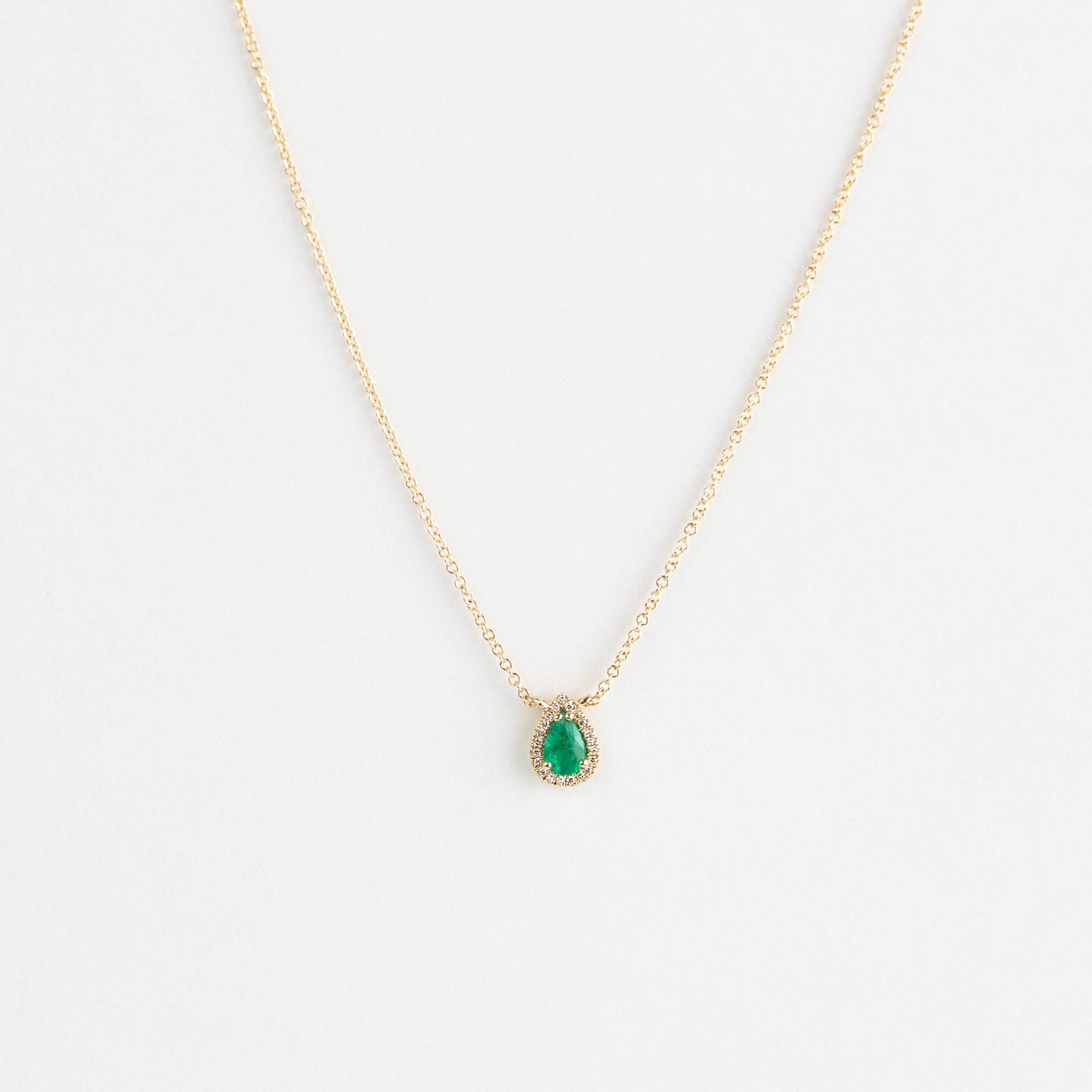 Ariel Pear Shaped Emerald Necklace
