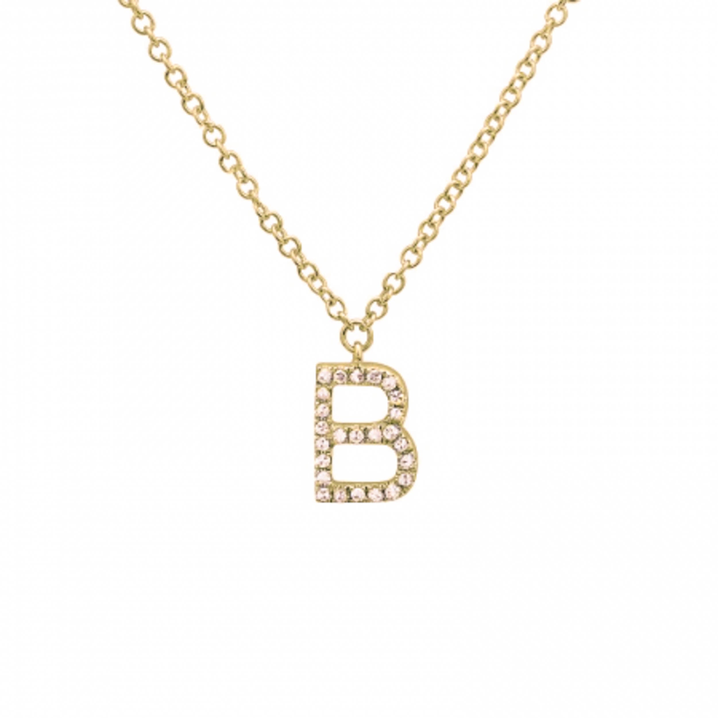 Alyssa Initial Diamond Necklace B