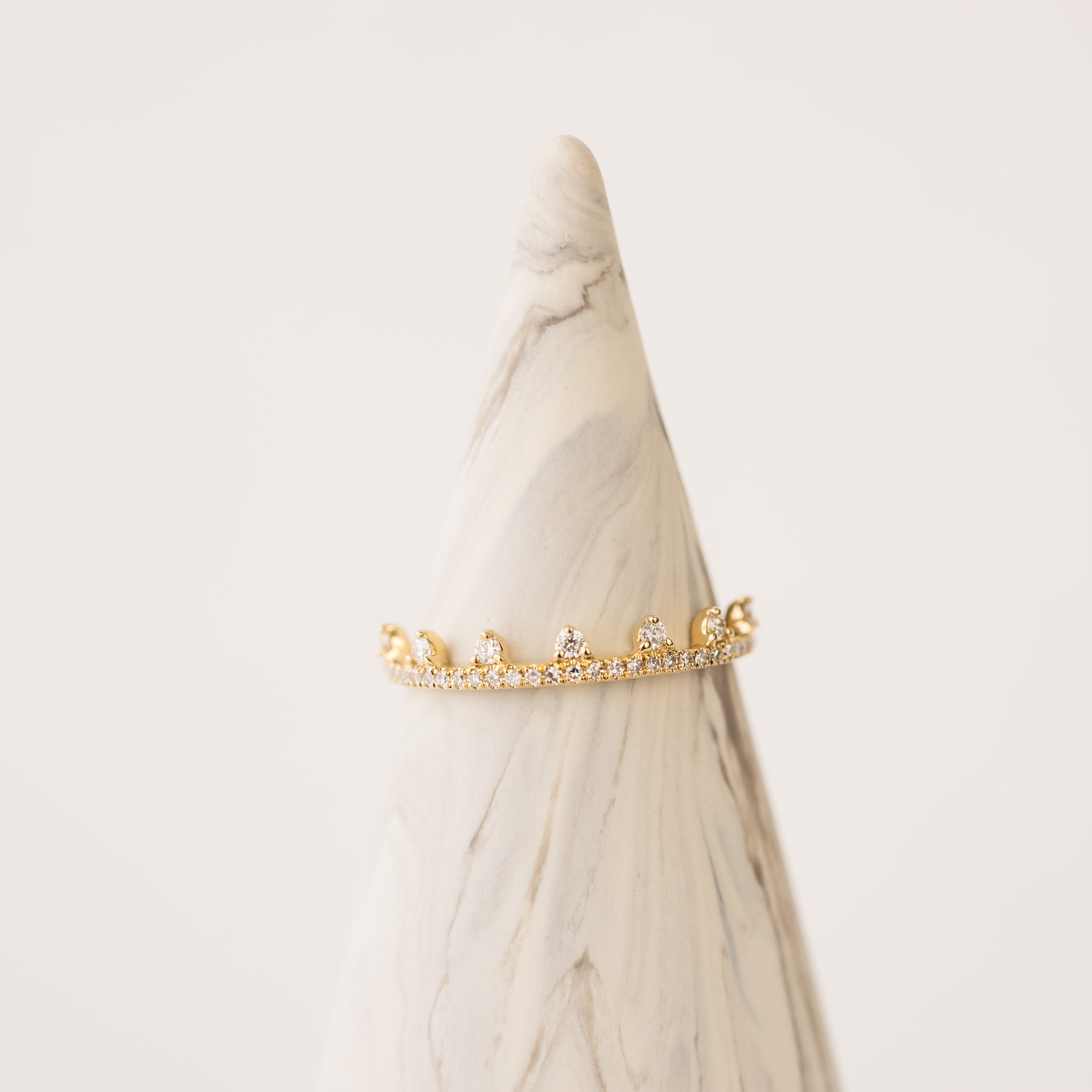 Eva Diamond Crown Ring Styled