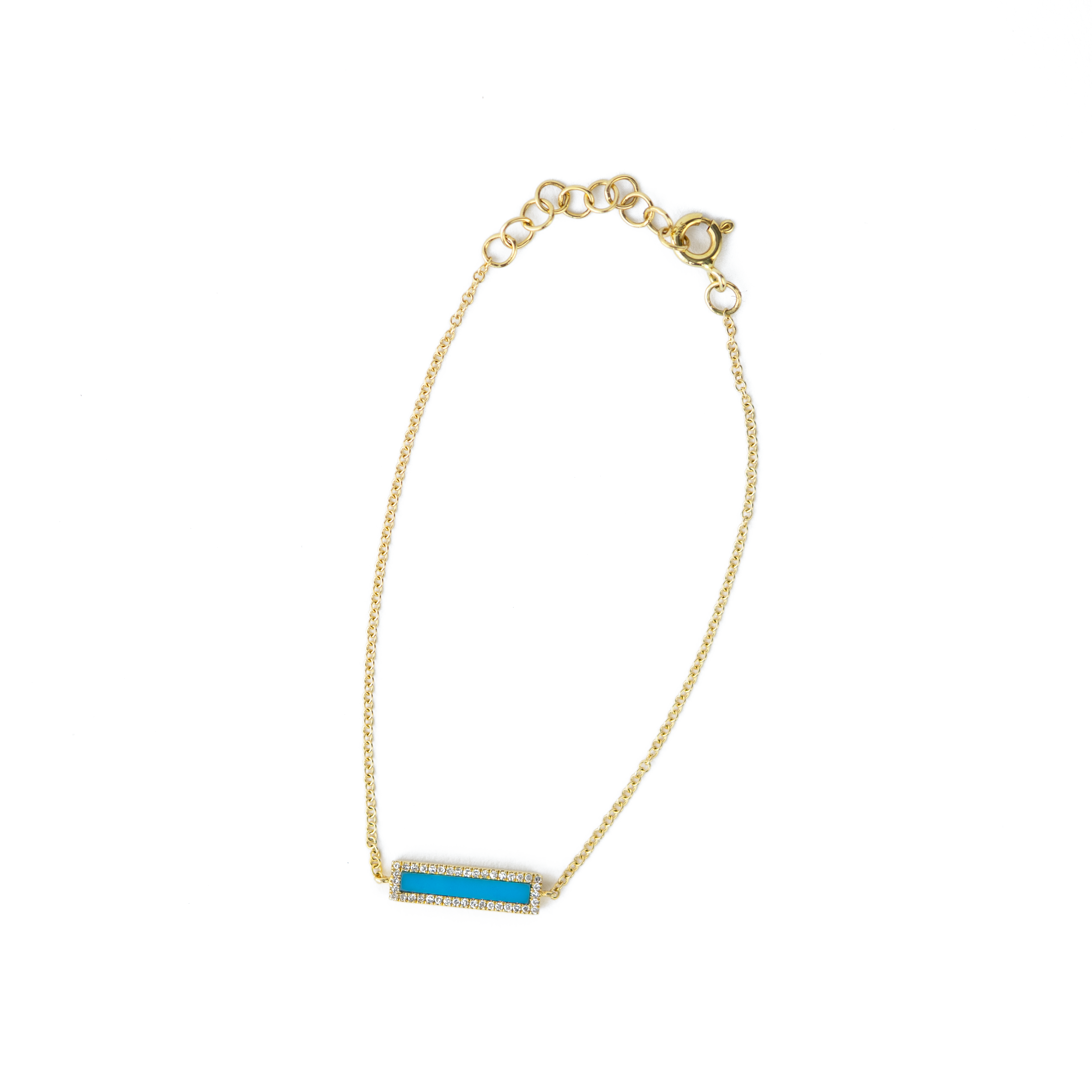 London Turquoise Diamond Bar Bracelet