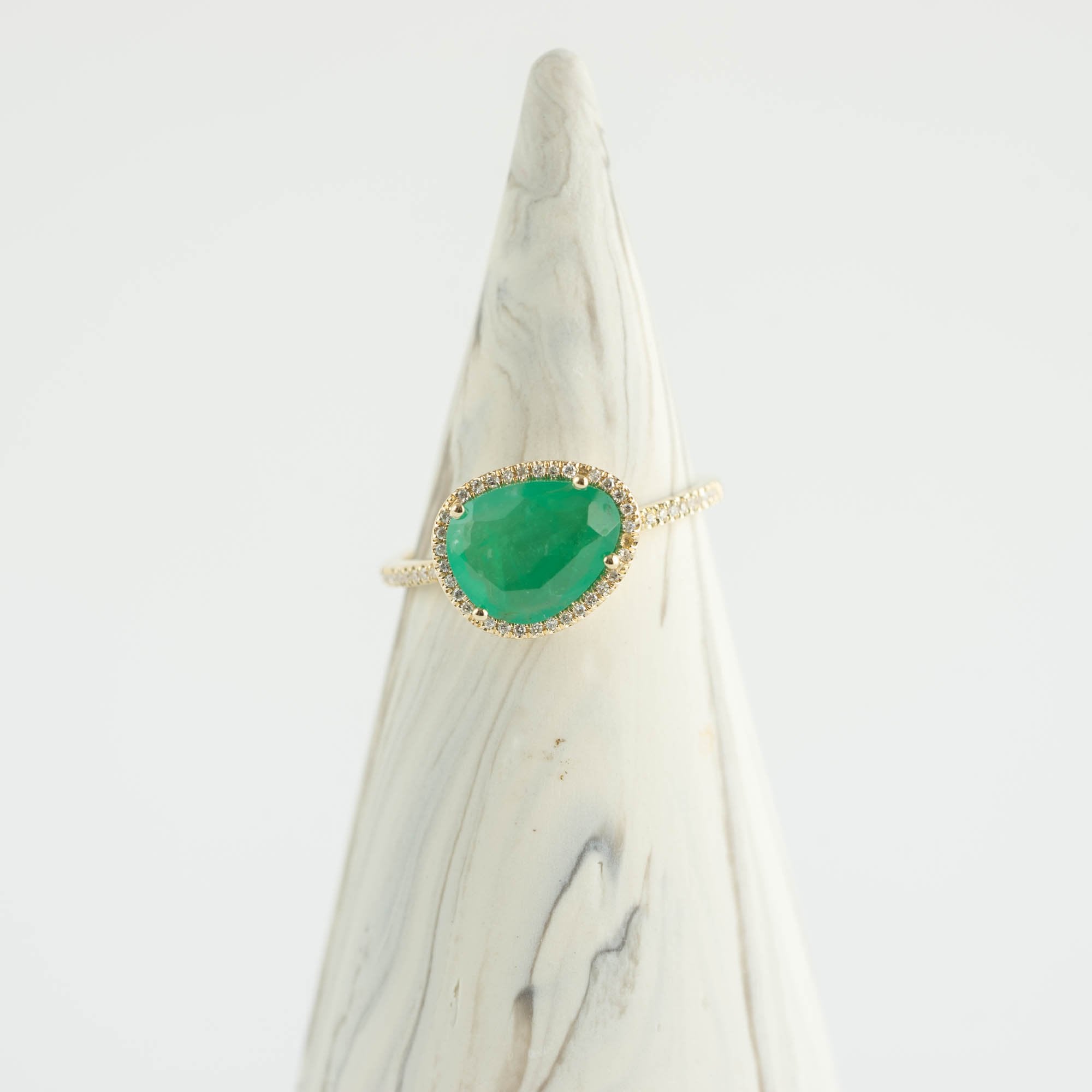 Paisley Emerald Faceted Ring