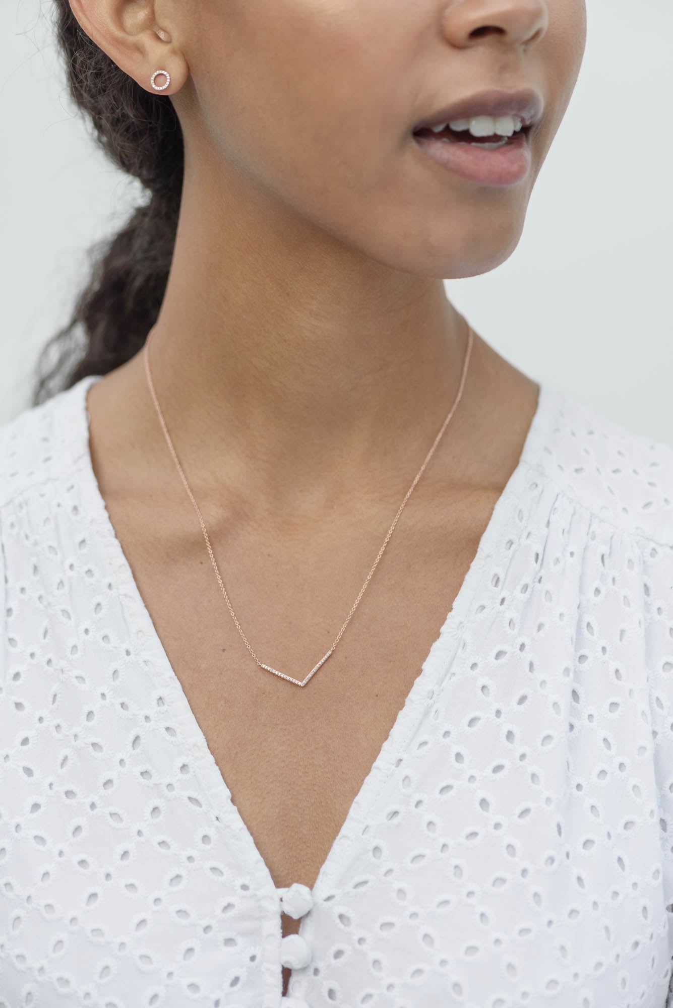 Petite Chevron Diamond Necklace