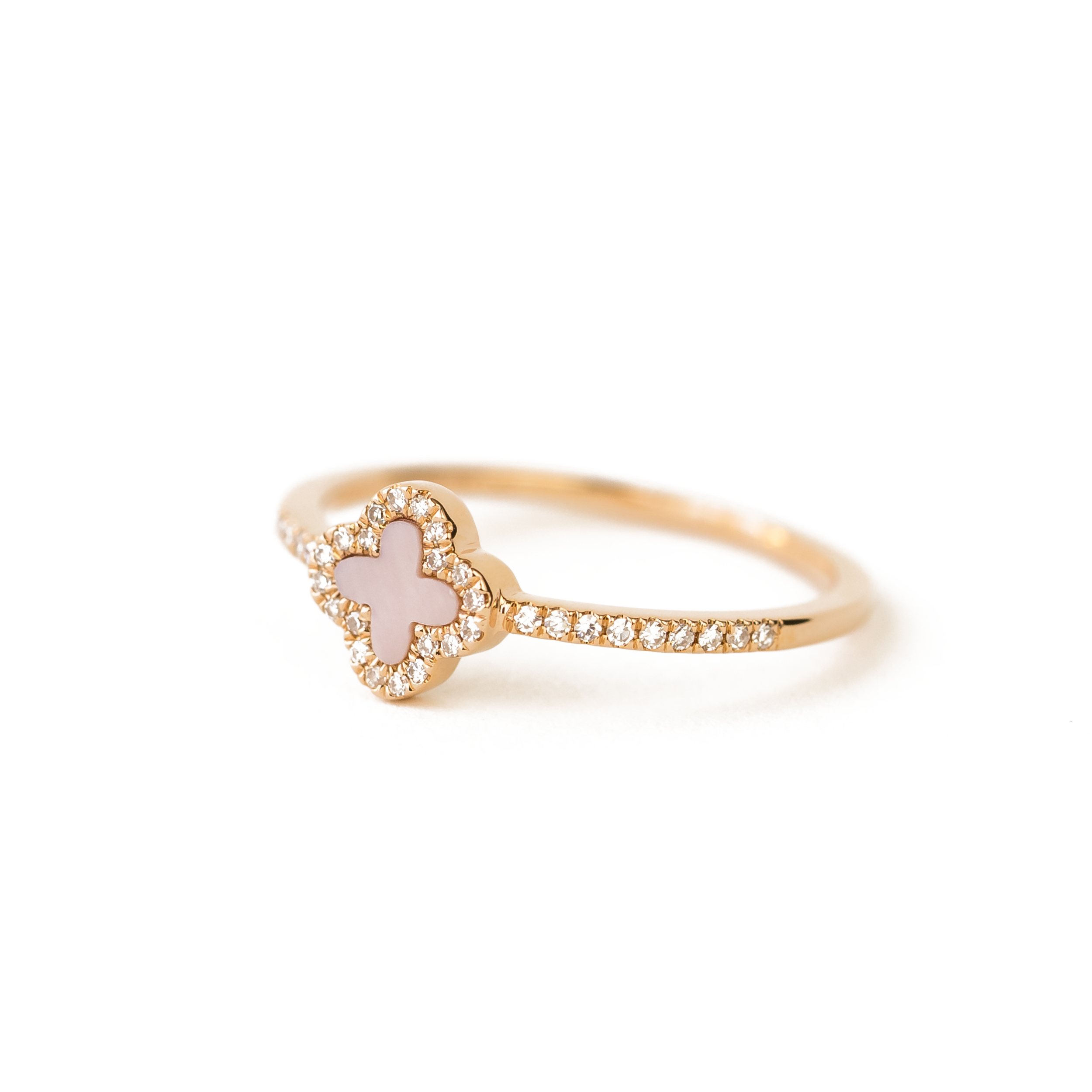 Taylor Pink Shell Clover Ring
