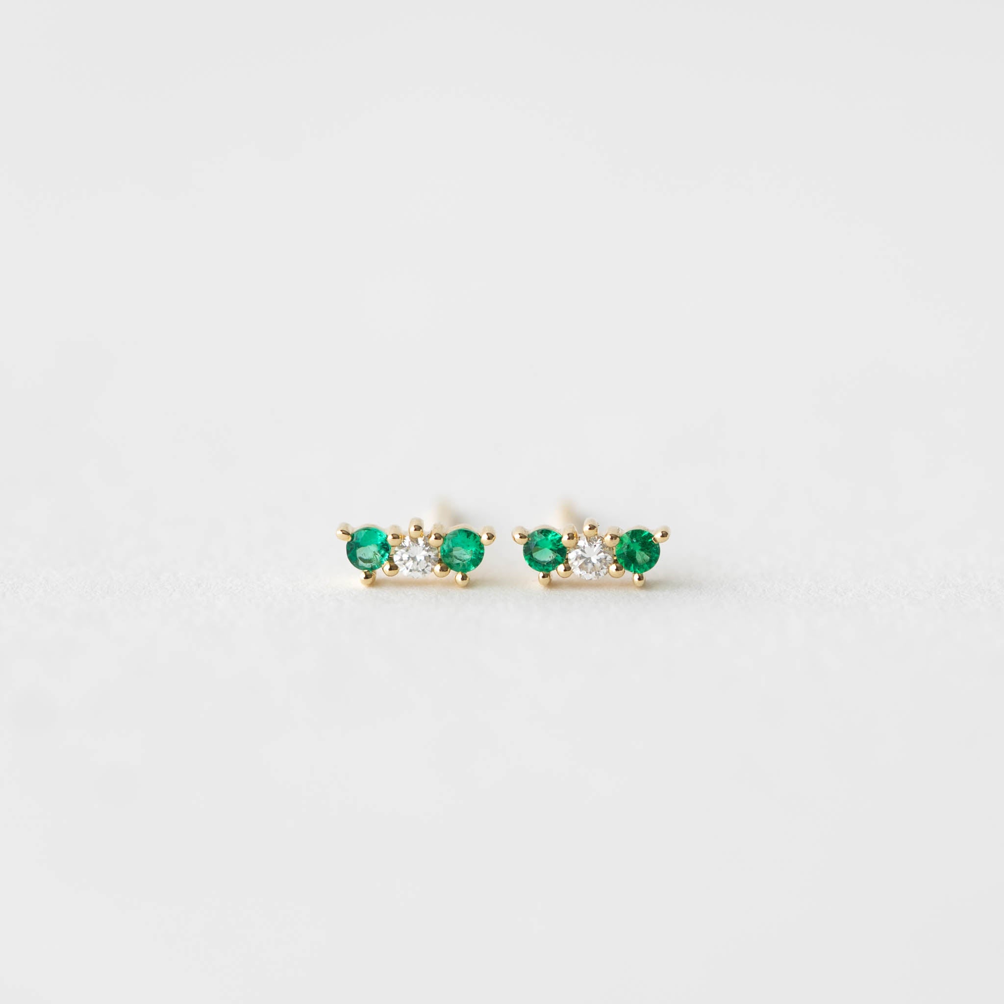 Vivian Emerald and Diamond Earrings
