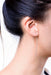 White Gold Minimalist Ear Loops on Model