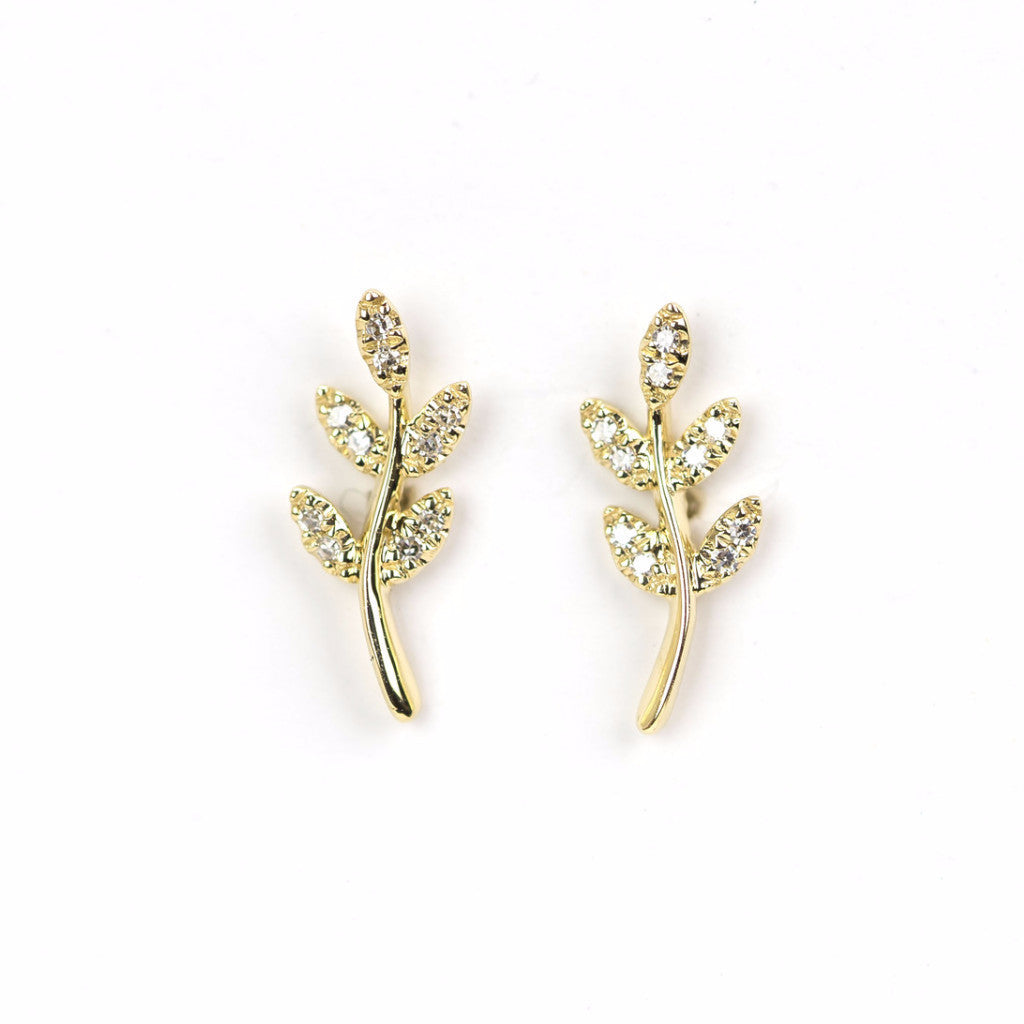 5 Petal Leaf Earrings by Atheria Jewelry