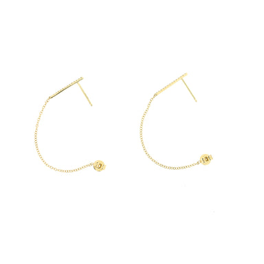 Diamond Bar + Chain Earrings by Atheria Jewelry