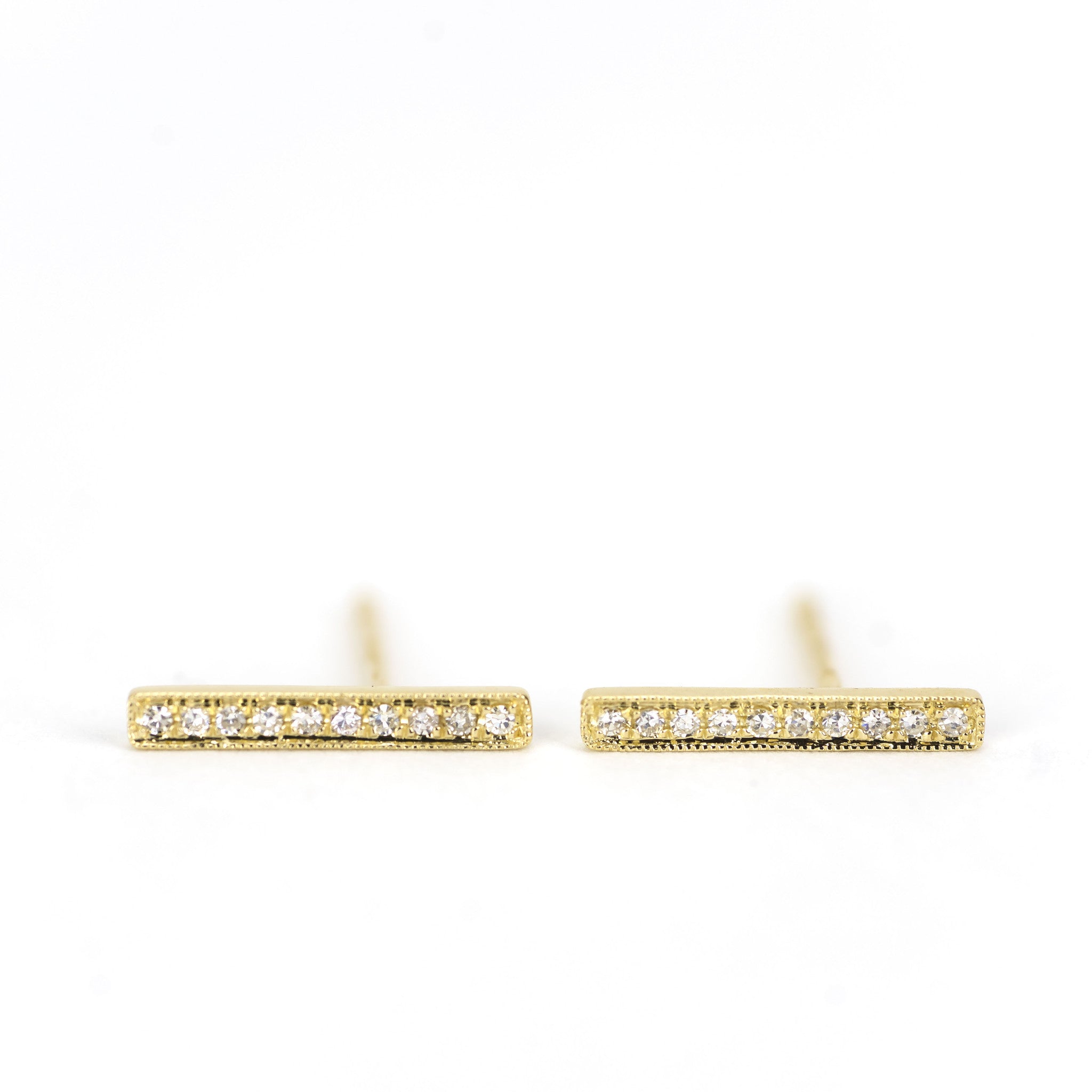 Diamond Bar Earrings by Atheria Jewelry