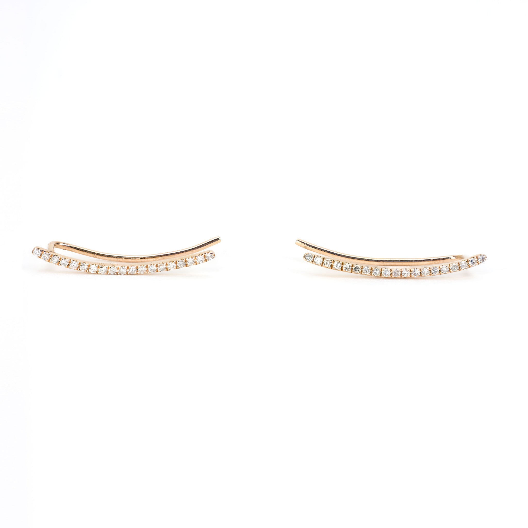 Diamond Curved Bar Ear Cuff by Atheria Jewelry