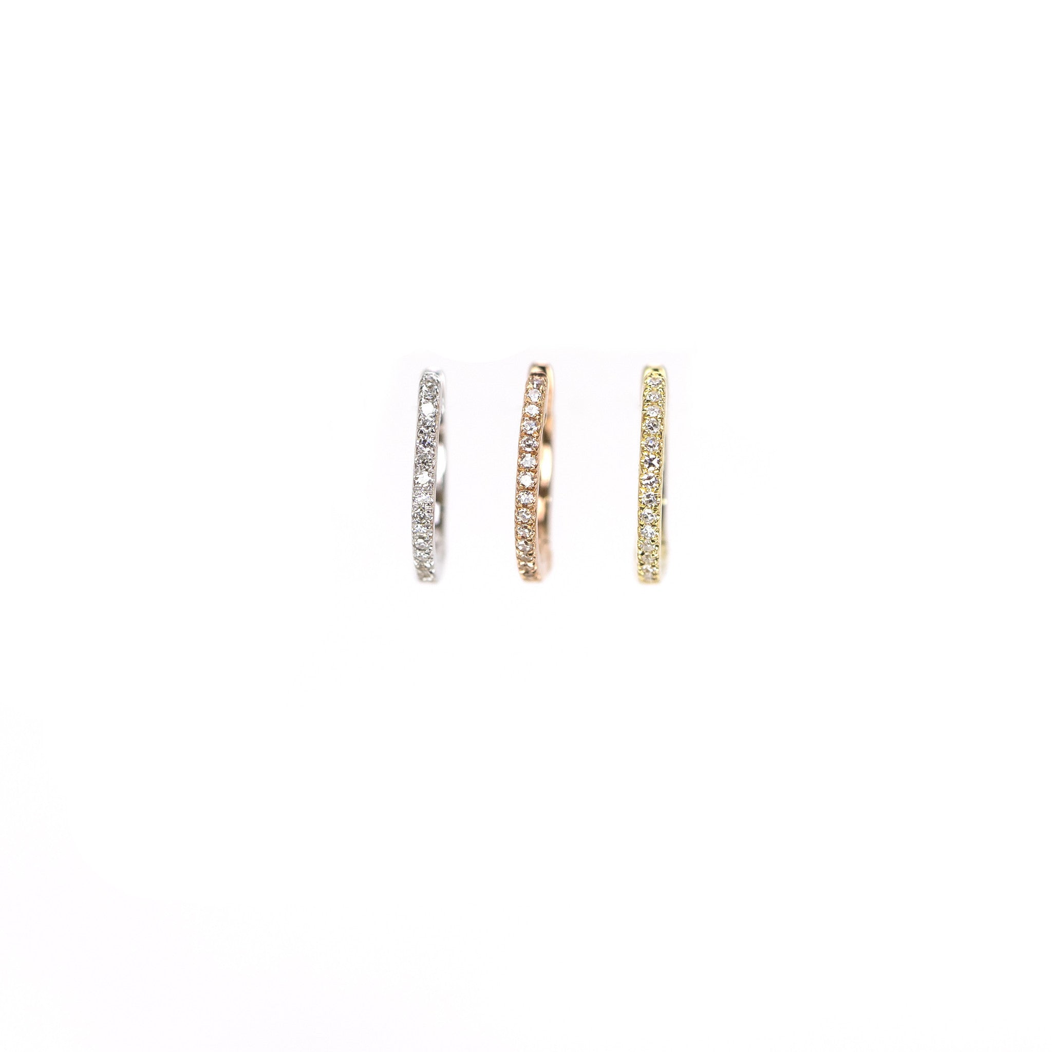 Diamond Huggies Earrings by Atheria Jewelry