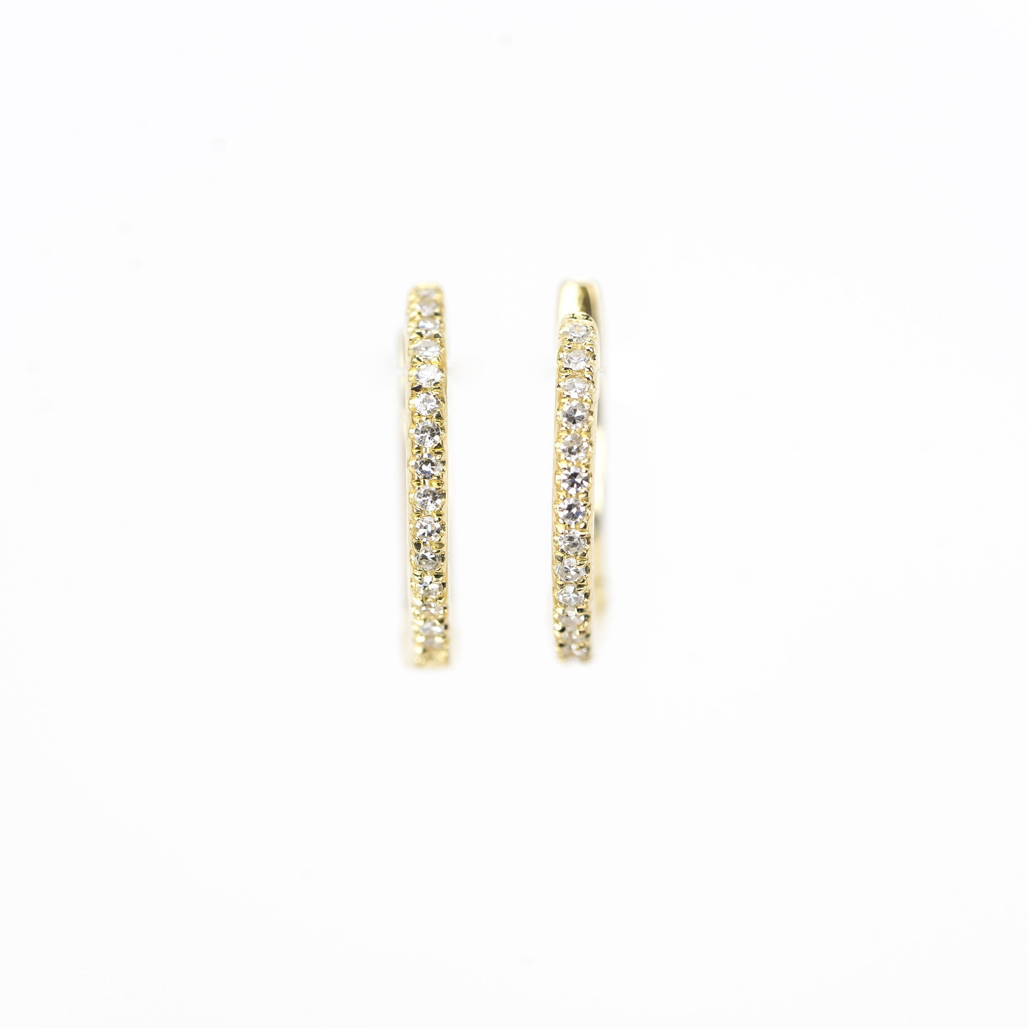 Diamond Huggies Earrings by Atheria Jewelry