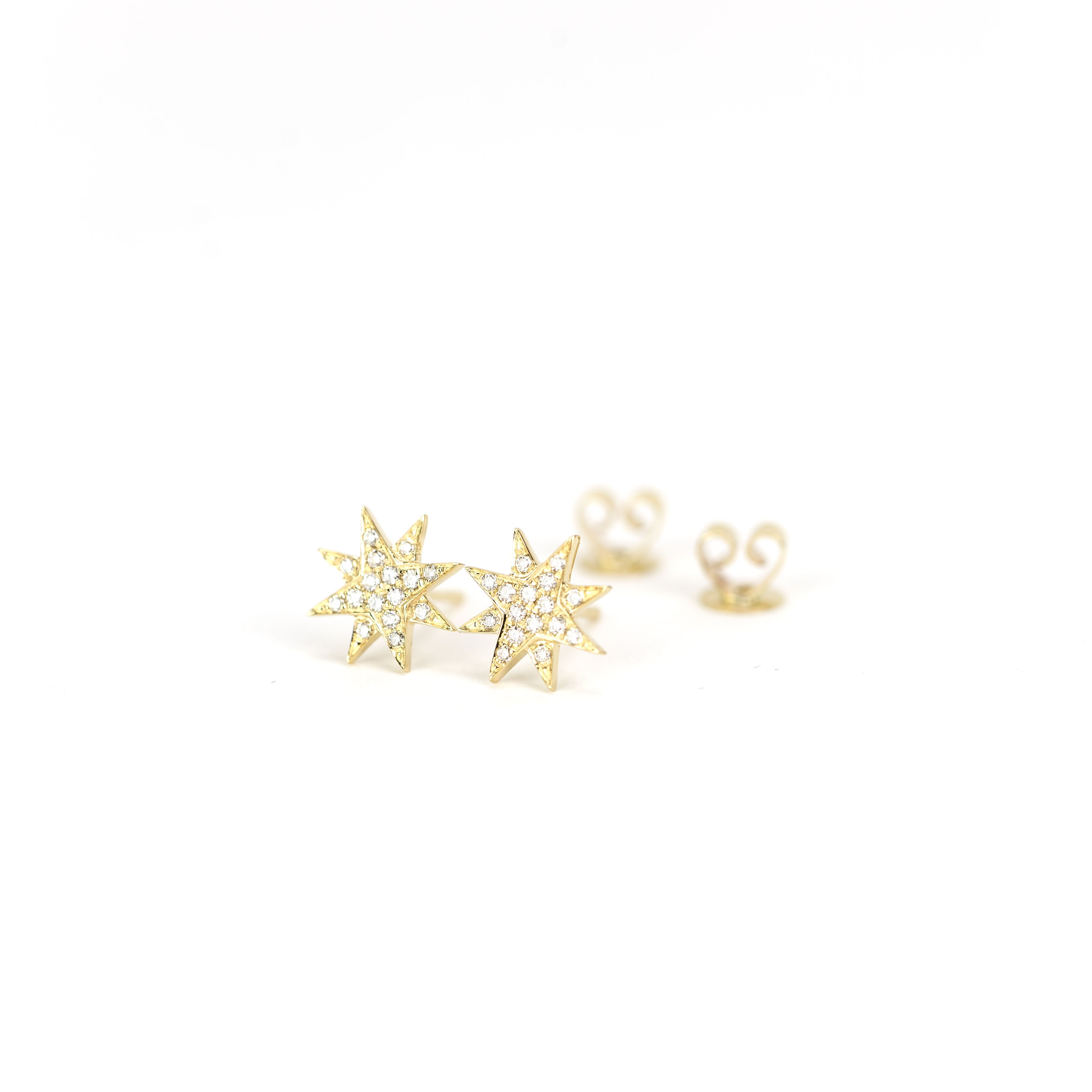 Diamond Starburst Earrings by Atheria Jewelry