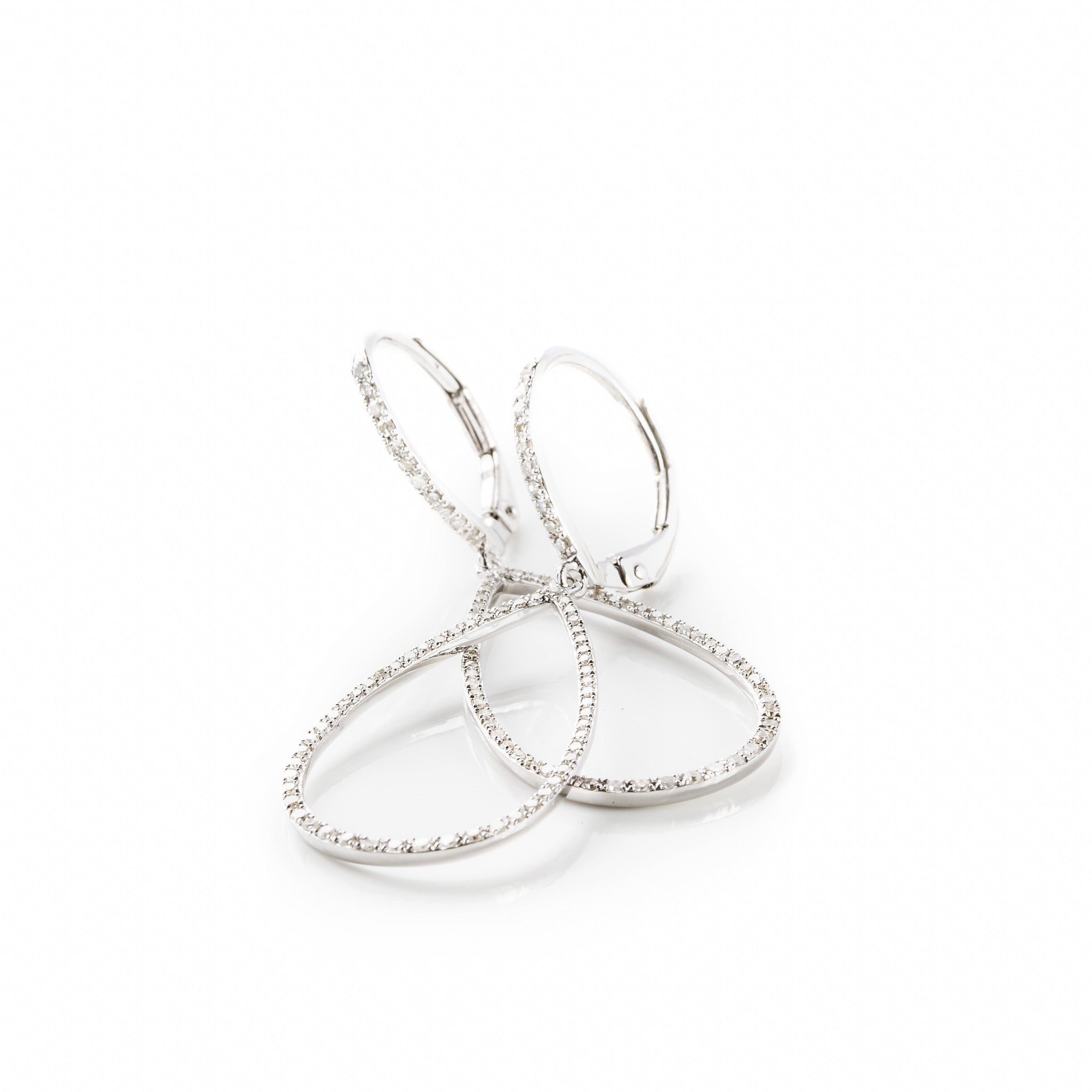 Diamond Teardrop Hoop Earrings by Atheria Jewelry