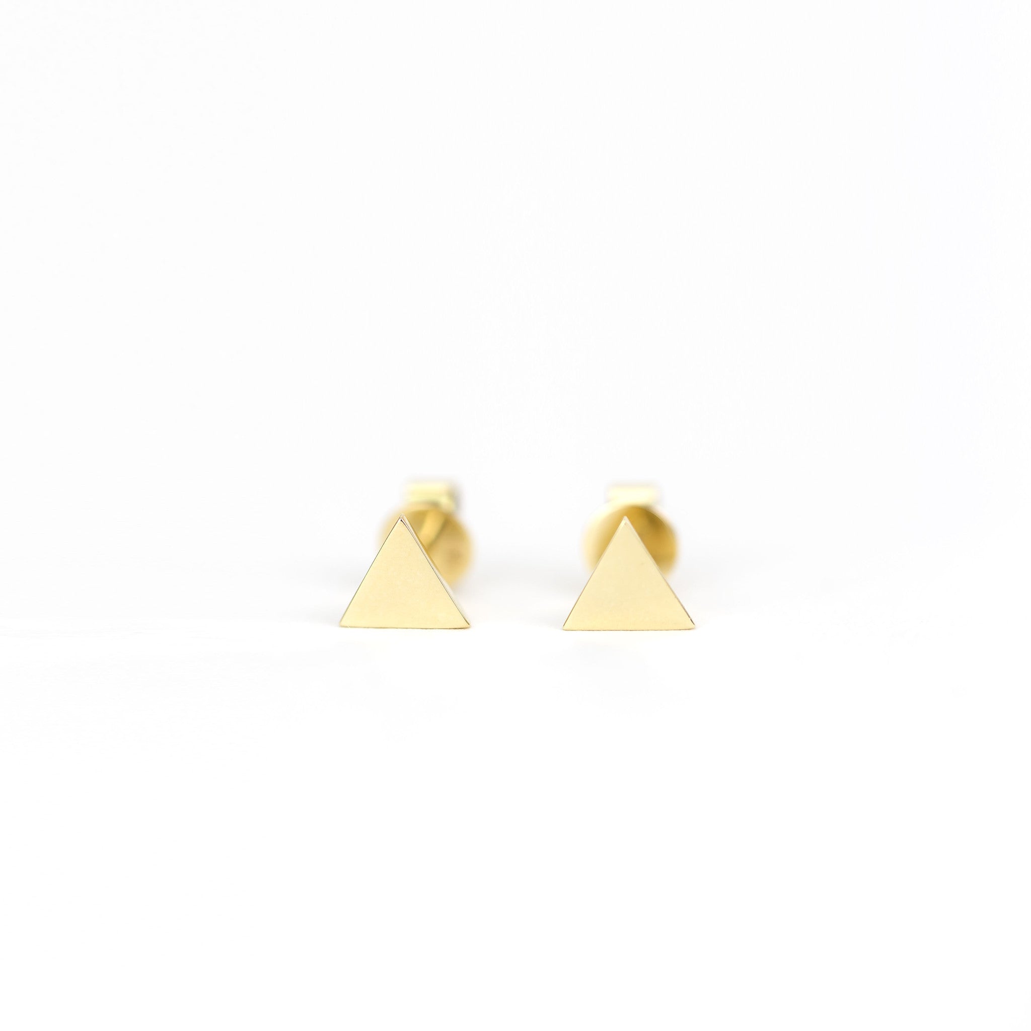 Golden Triangle Earrings by Atheria Jewelry