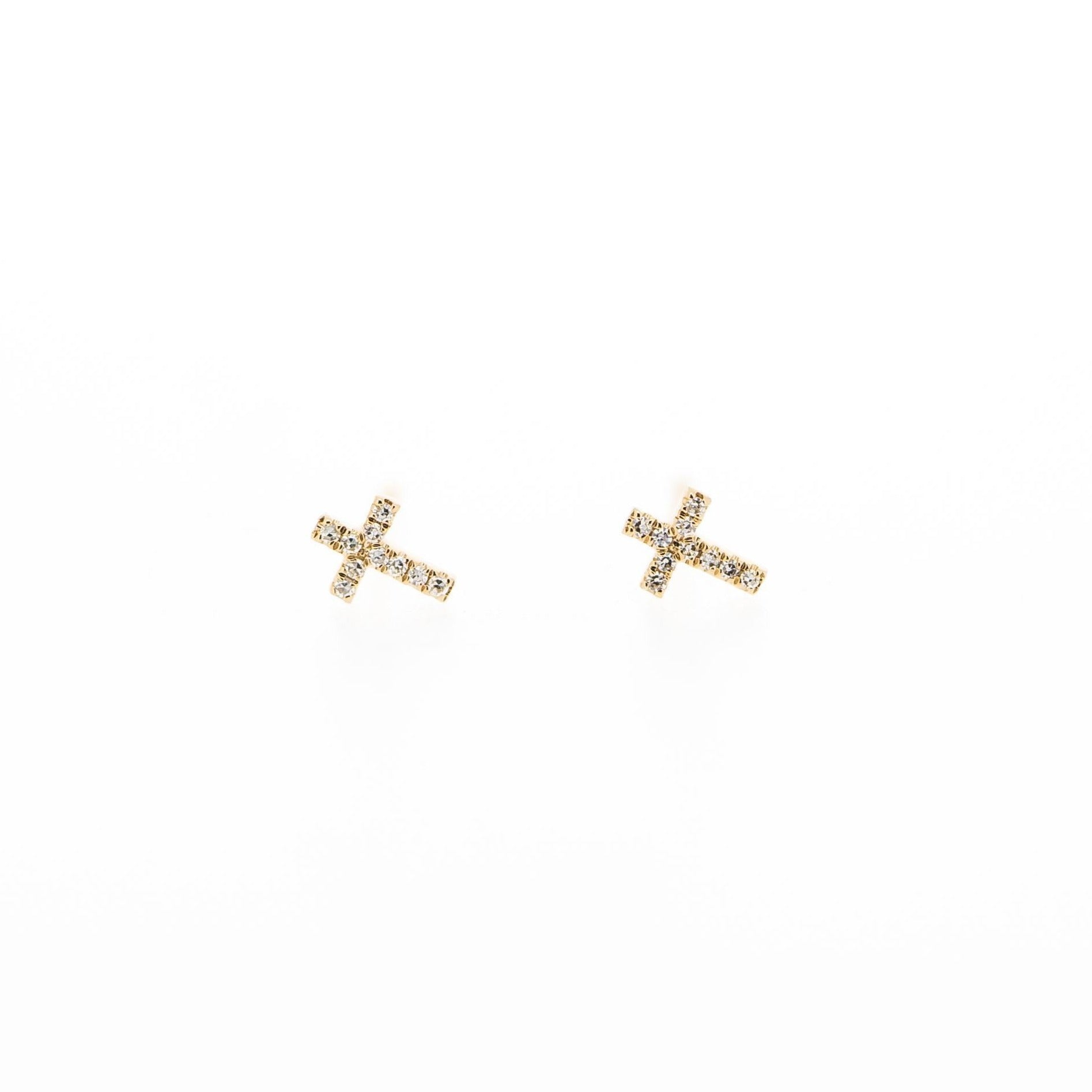 Grace Diamond Cross Earring Studs by Atheria Jewelry