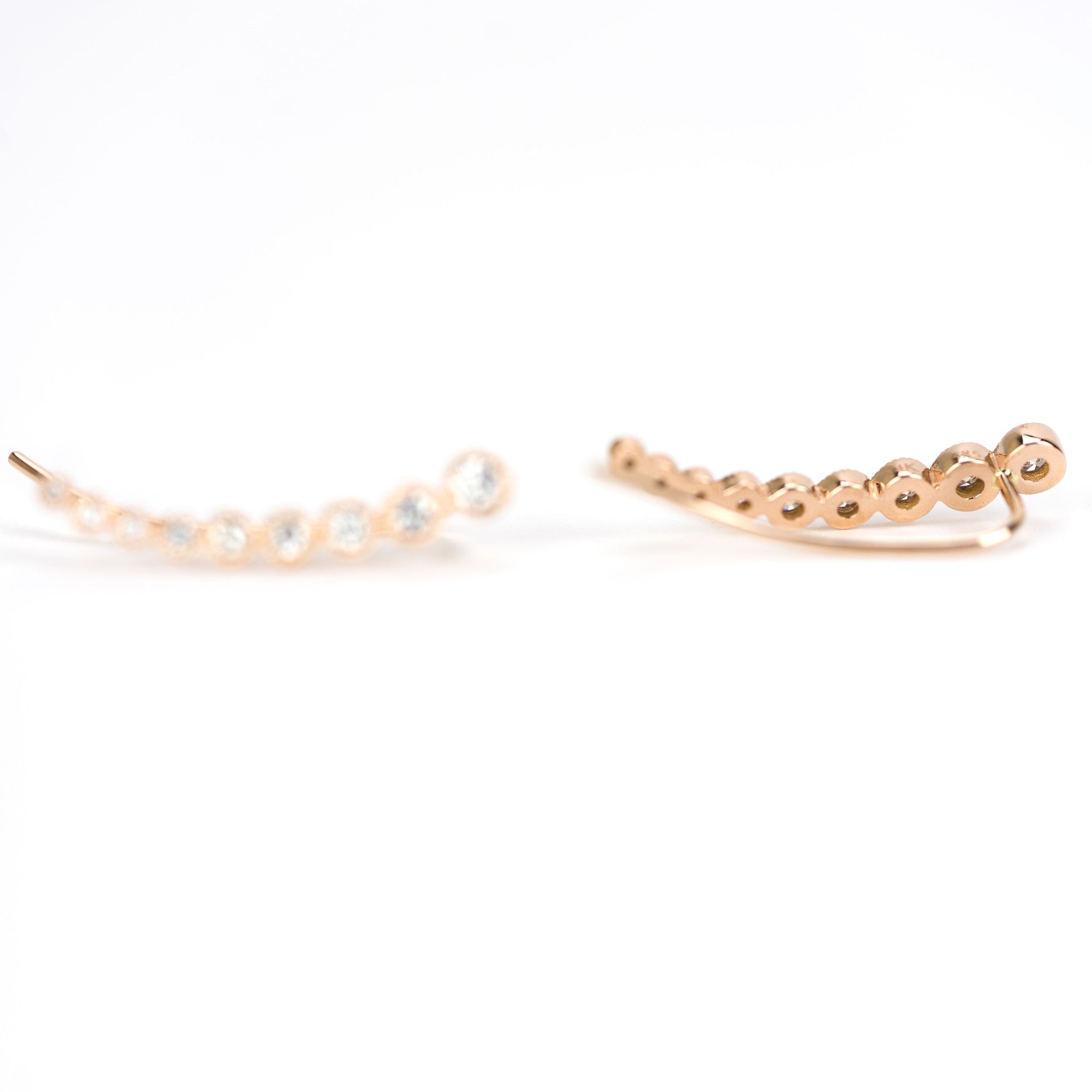Graduated Diamond Bezel Ear Cuffs by Atheria Jewelry