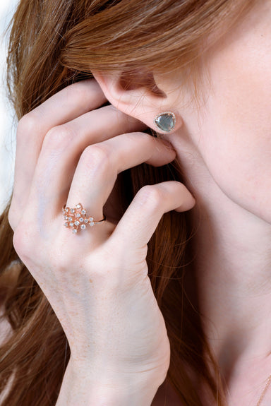 Labradorite and Diamond Earring by Atheria Jewelry