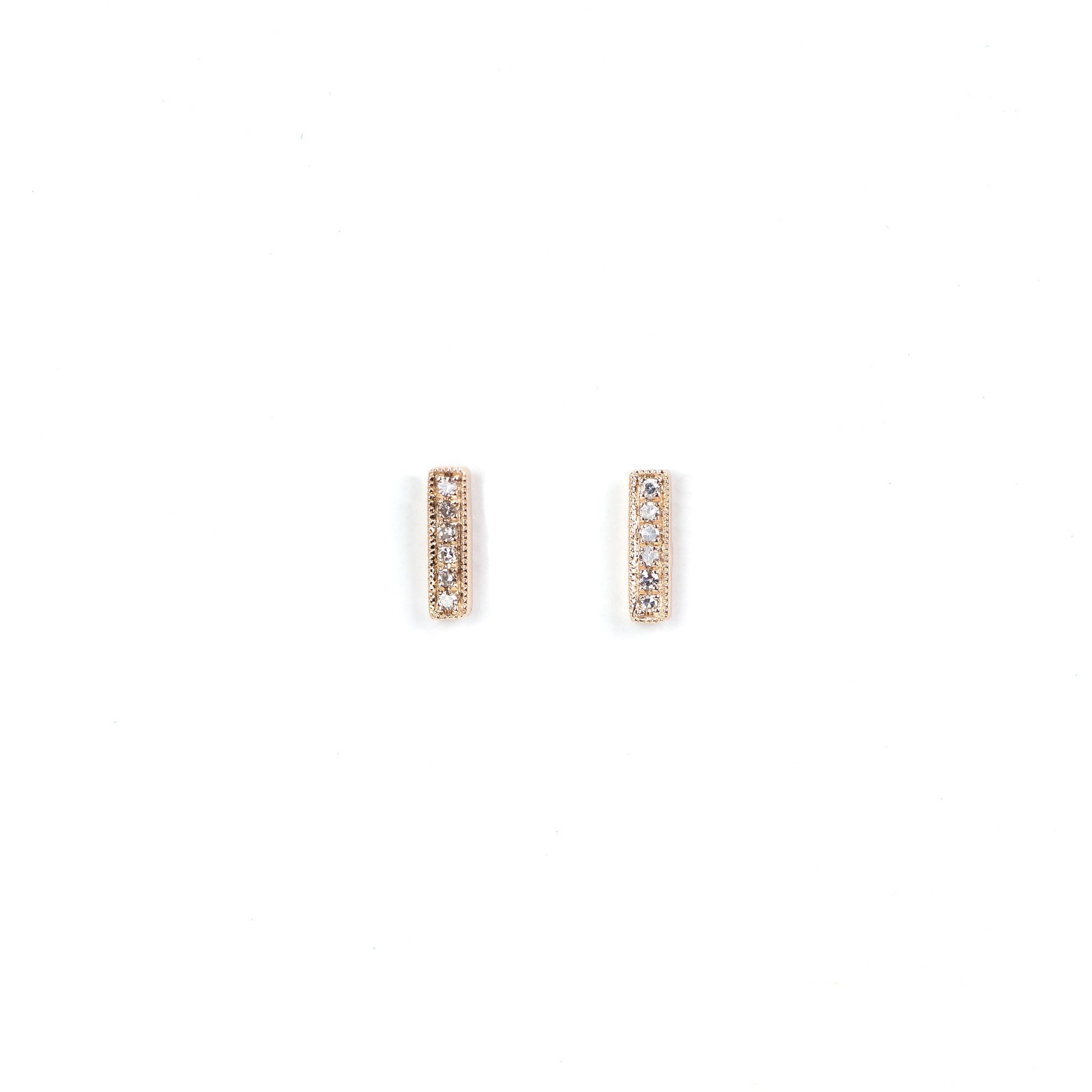 Petite Diamond Bar Earrings by Atheria Jewelry