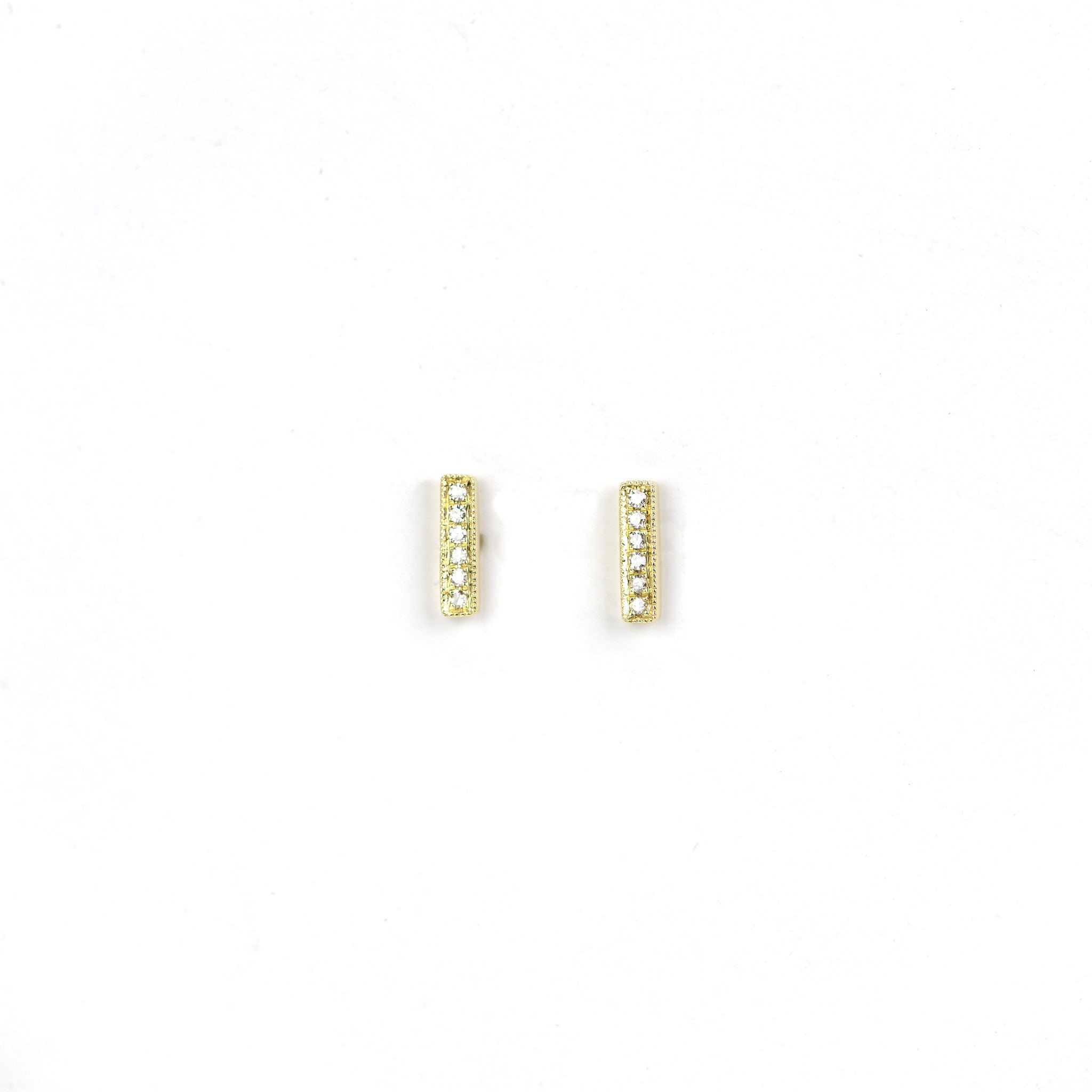 Petite Diamond Bar Earrings by Atheria Jewelry