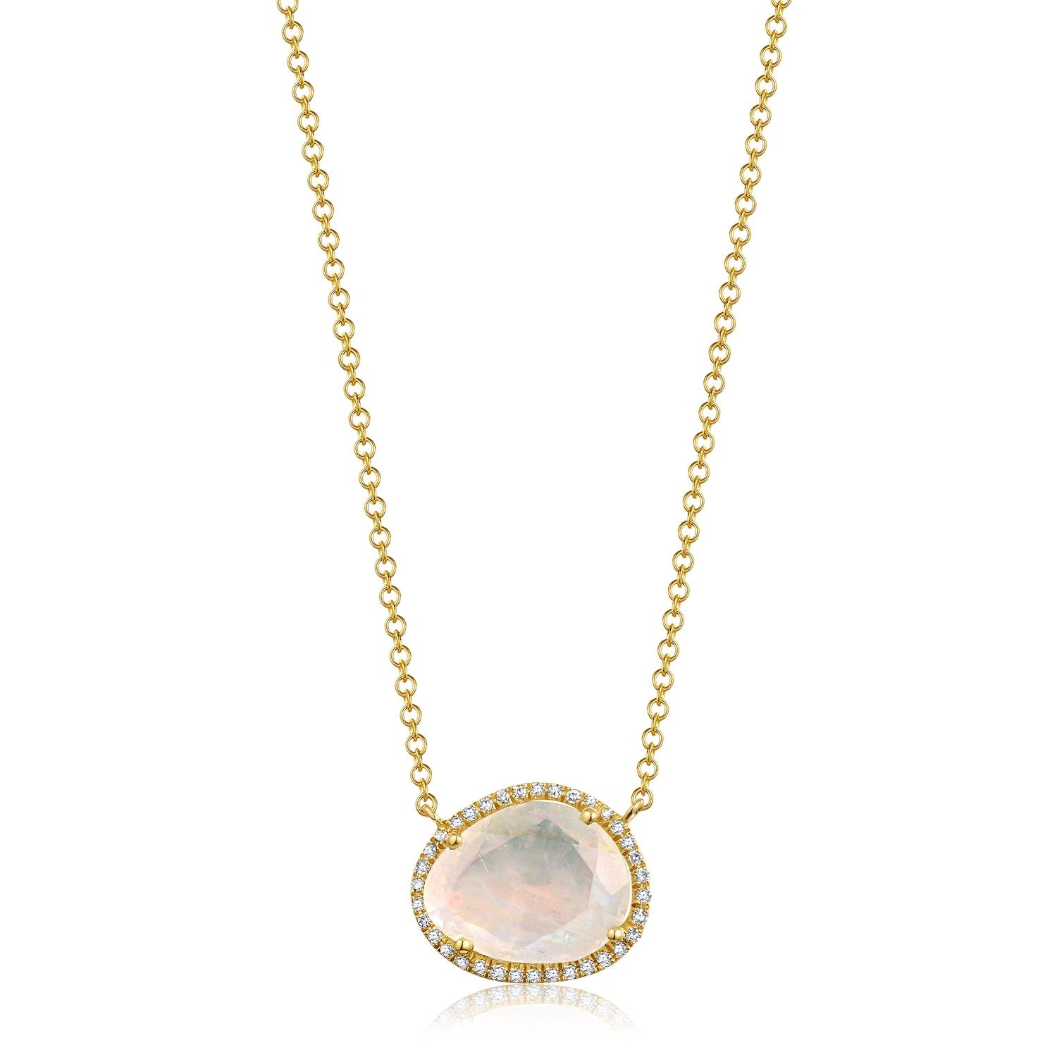 Bailey Organic Moonstone and Diamond Necklace