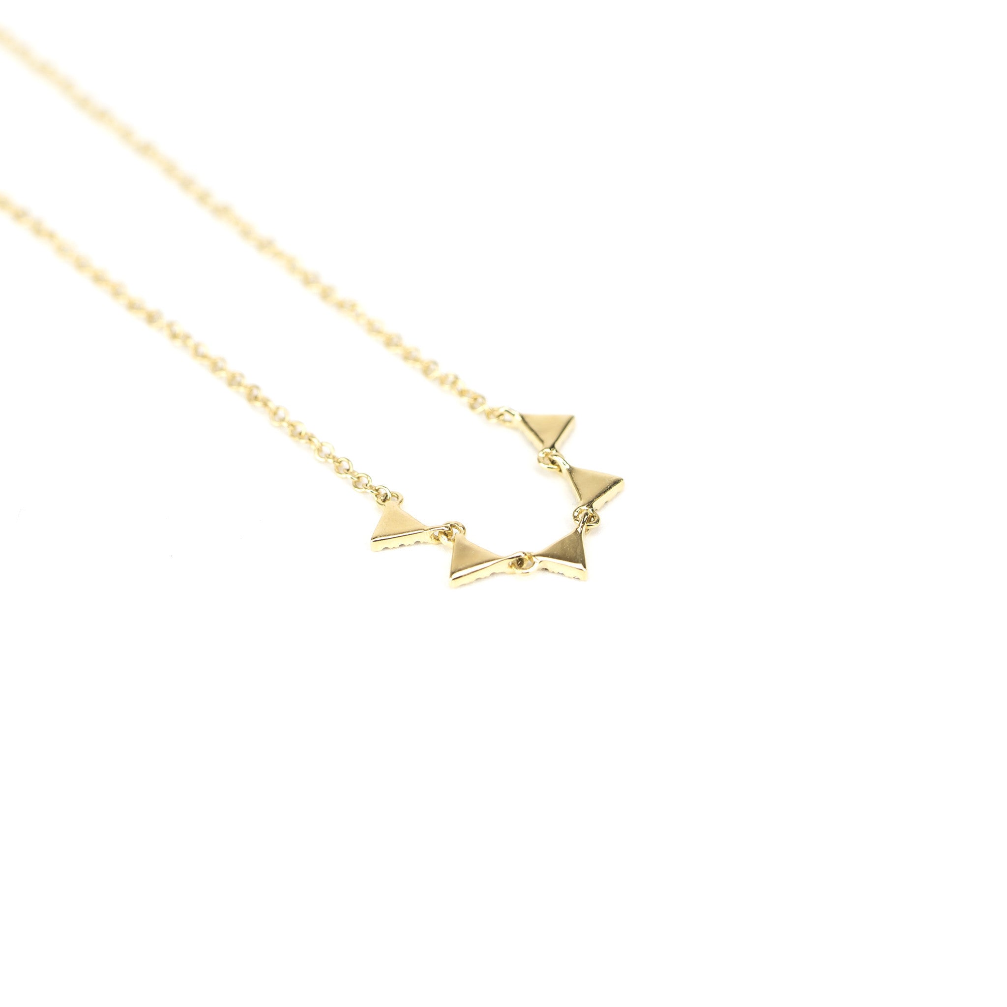 5 Triangle Diamond Necklace by Atheria Jewelry