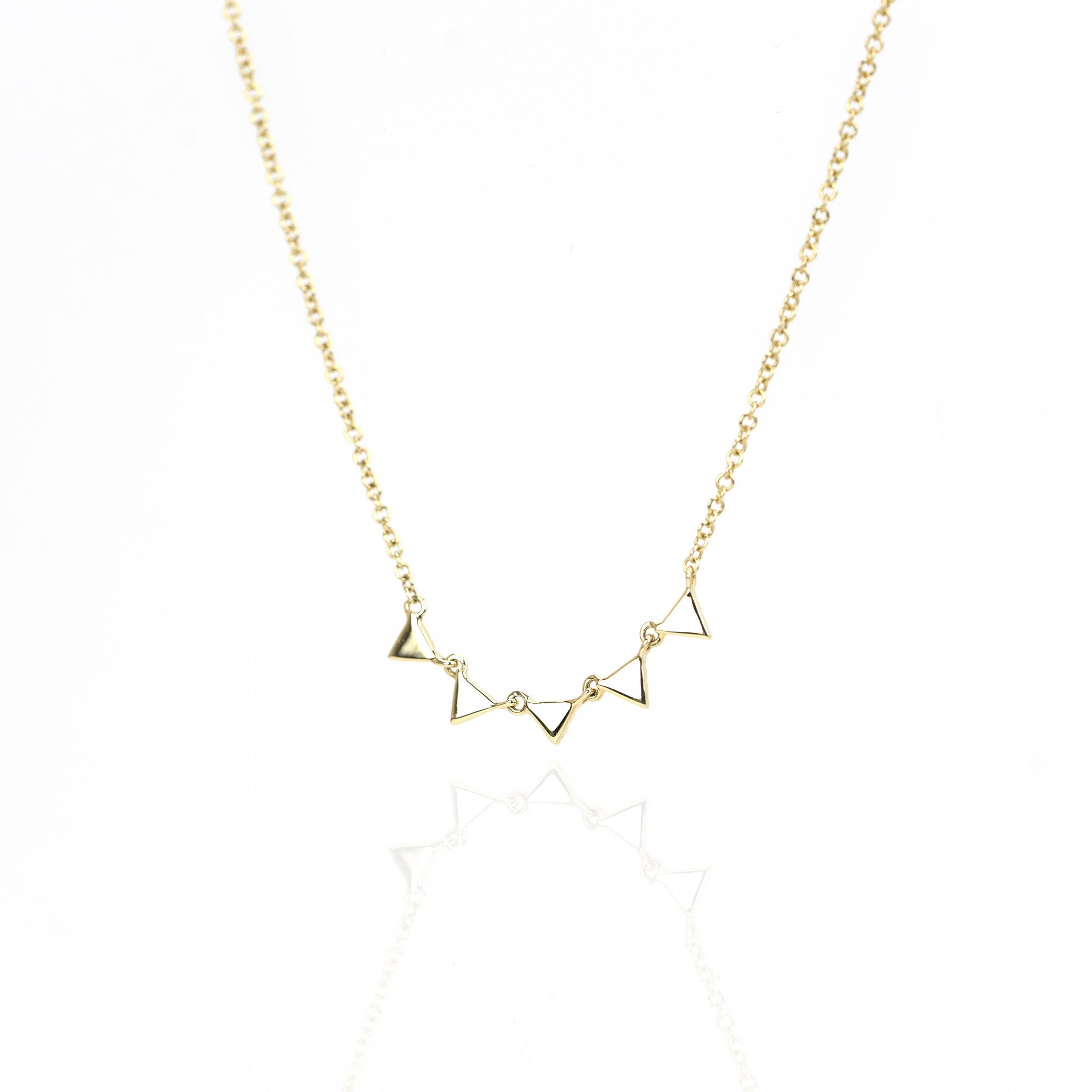 5 Triangle Diamond Necklace by Atheria Jewelry