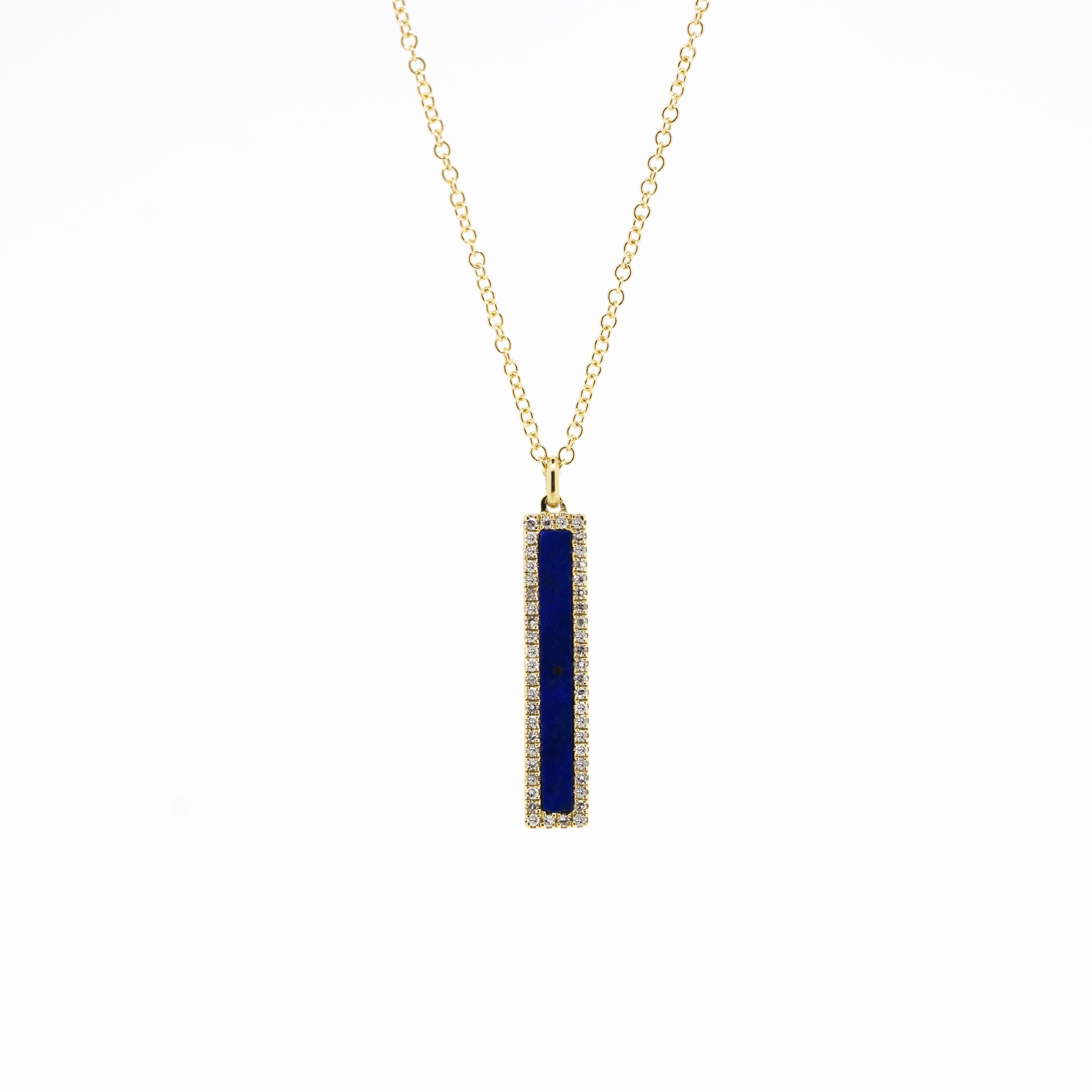 Addison Lapis and Diamond Necklace by Atheria Jewelry