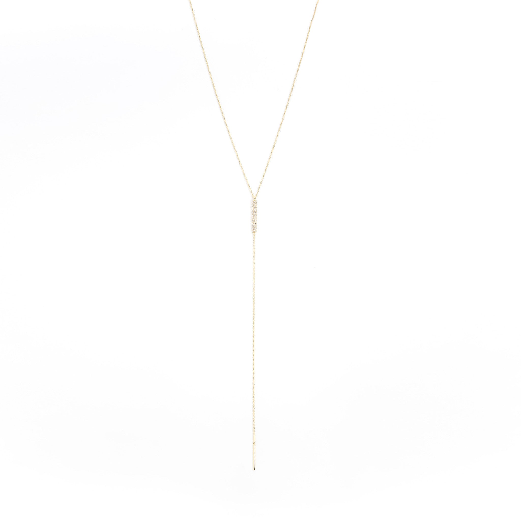 Diamond Bar Lariat Necklace by Atheria Jewelry