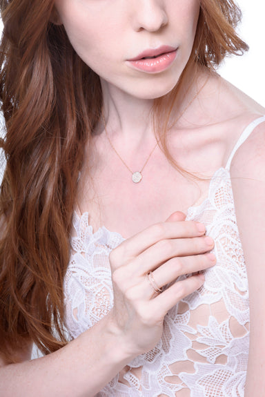 Diamond Disc Necklace by Atheria Jewelry
