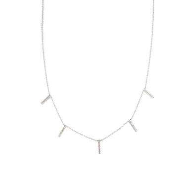 Diamond Mini Bars Necklace by Atheria Jewelry