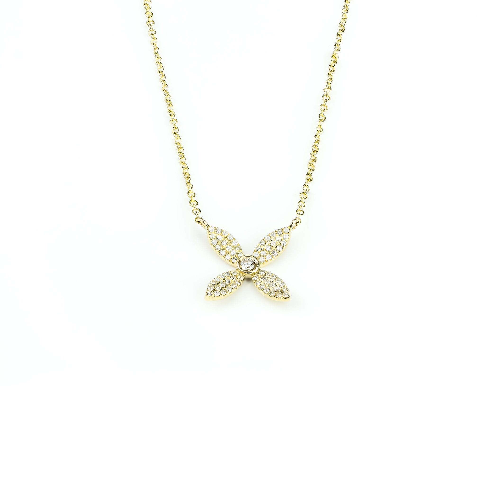 Diamond Petal Necklace by Atheria Jewelry