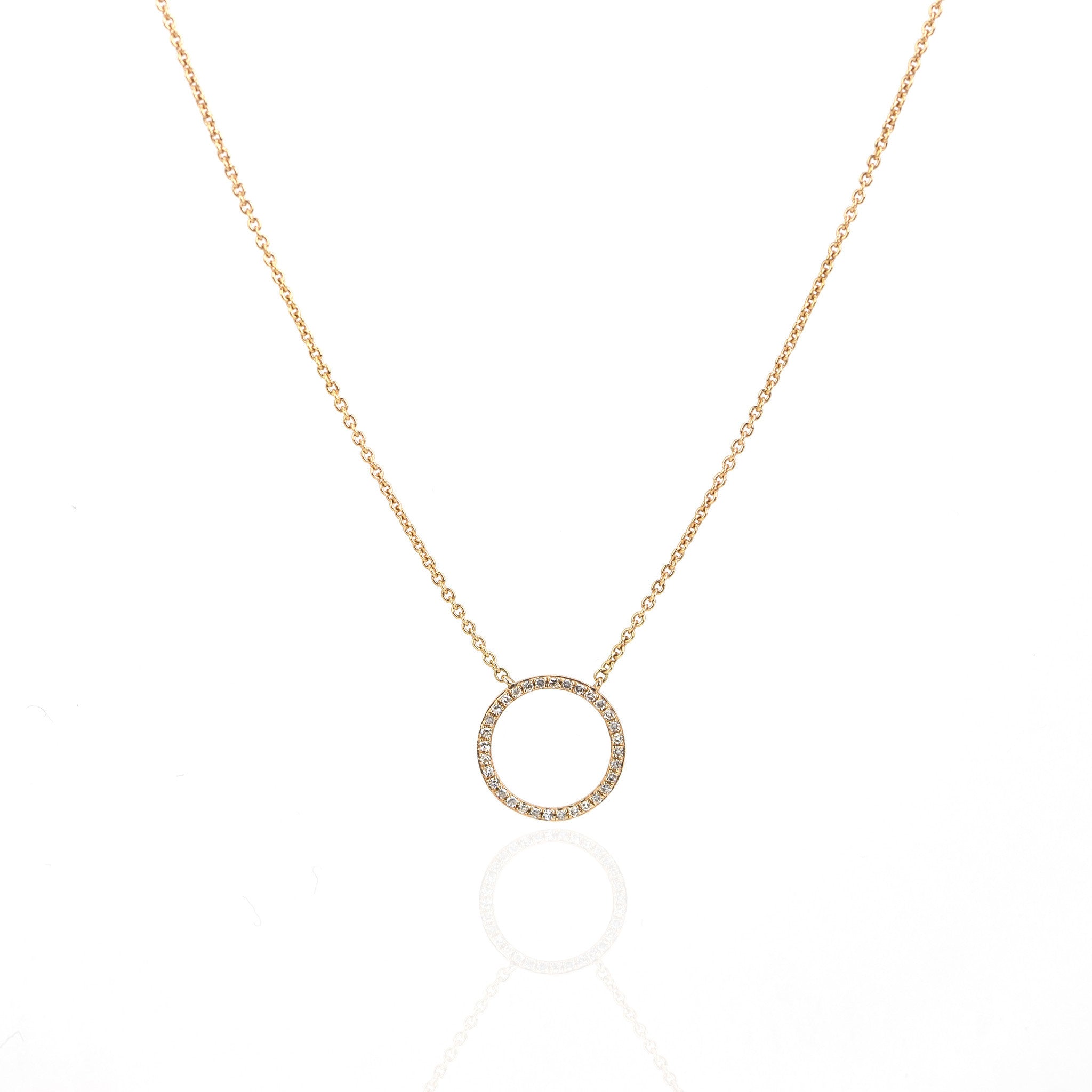 Halo Diamond Necklace by Atheria Jewelry