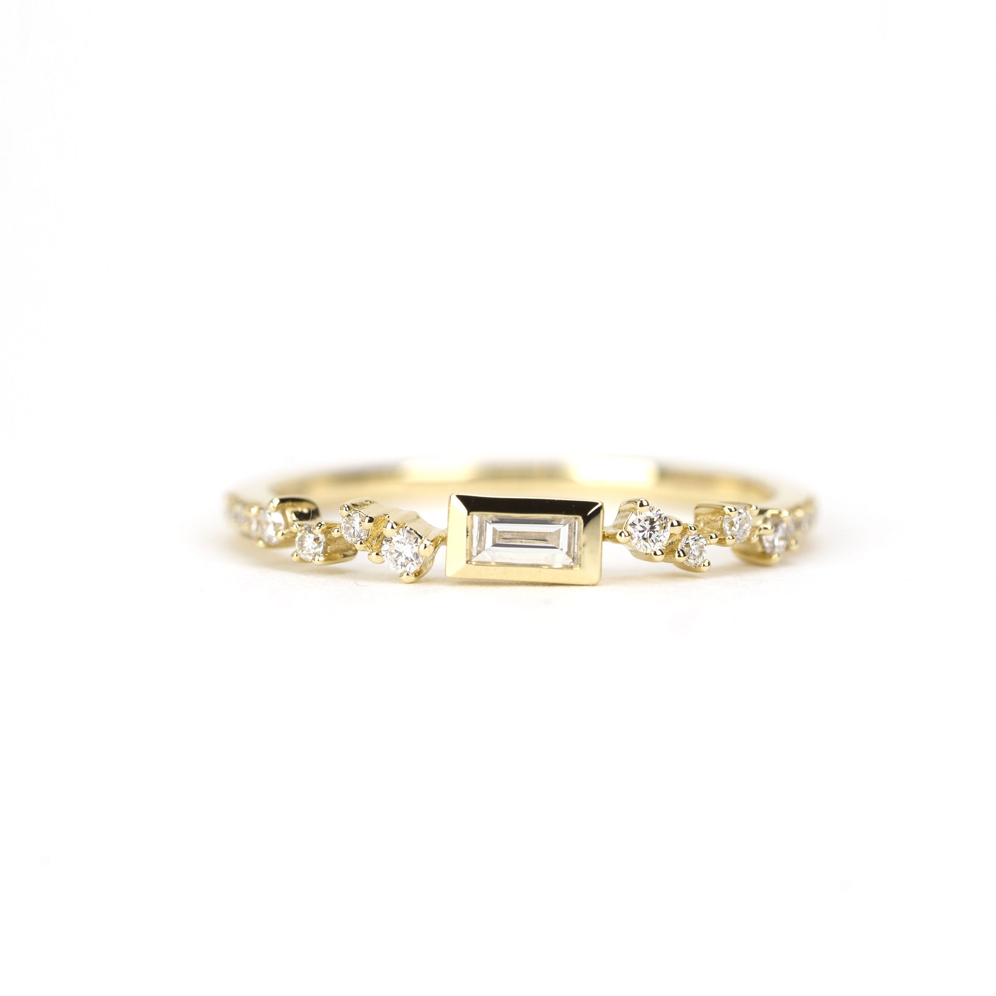 Baguette Bezel Cluster Ring by Atheria Jewelry