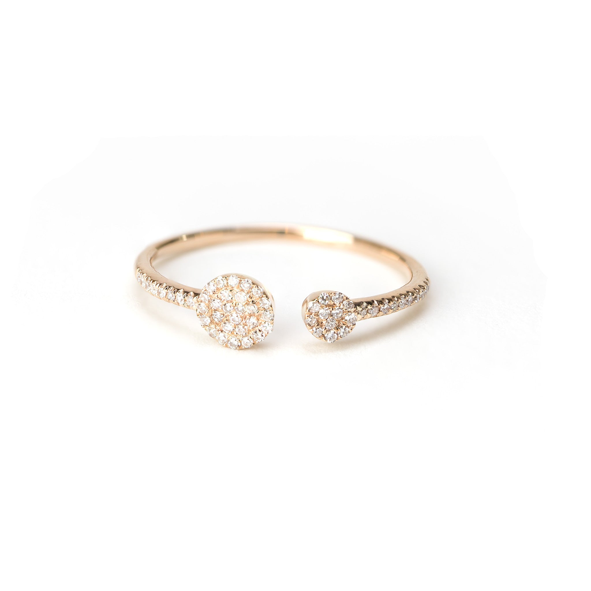 Duo Diamond Disc Ring by Atheria Jewelry